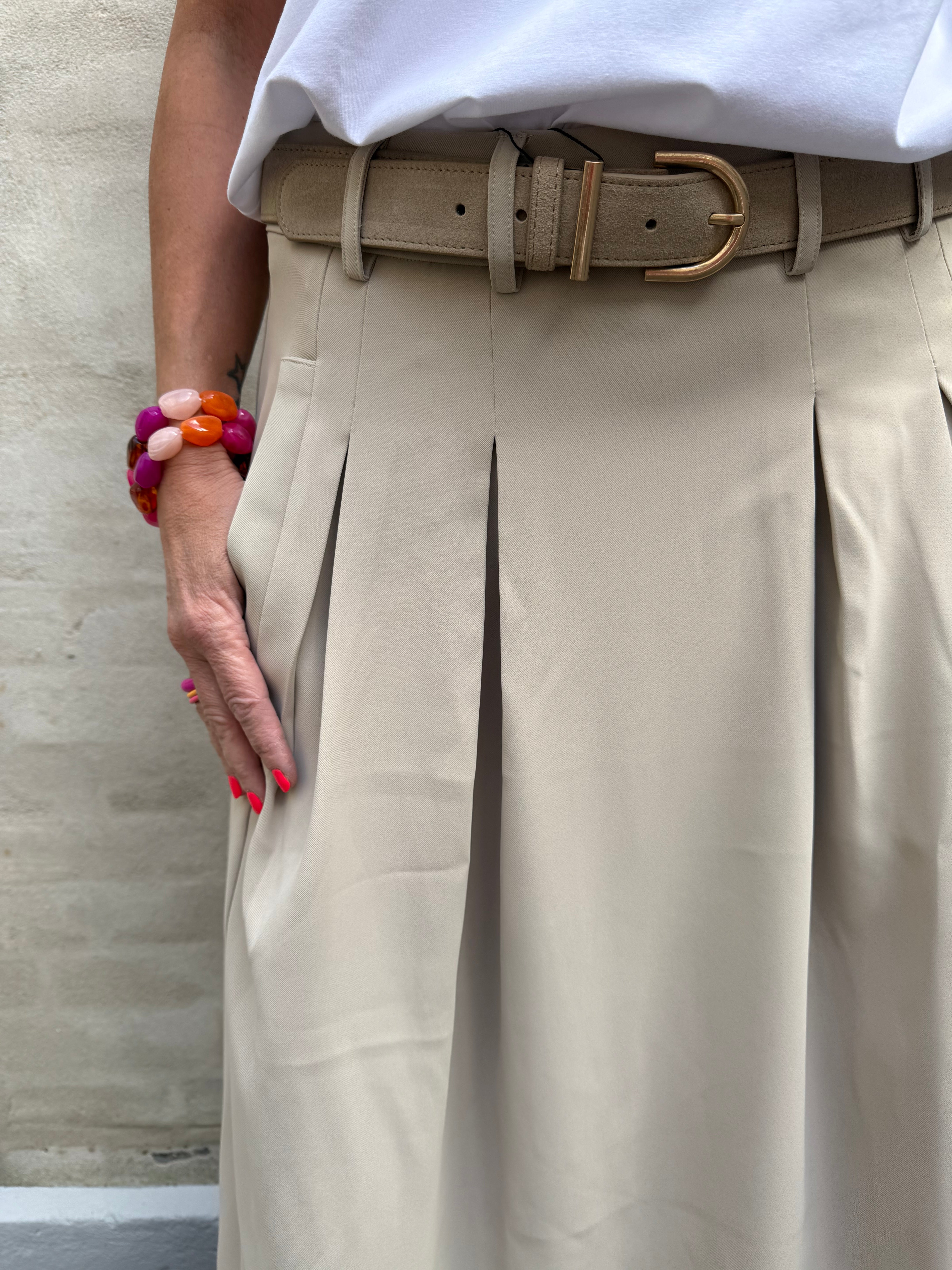 Anya plisserad kjol - Mocca