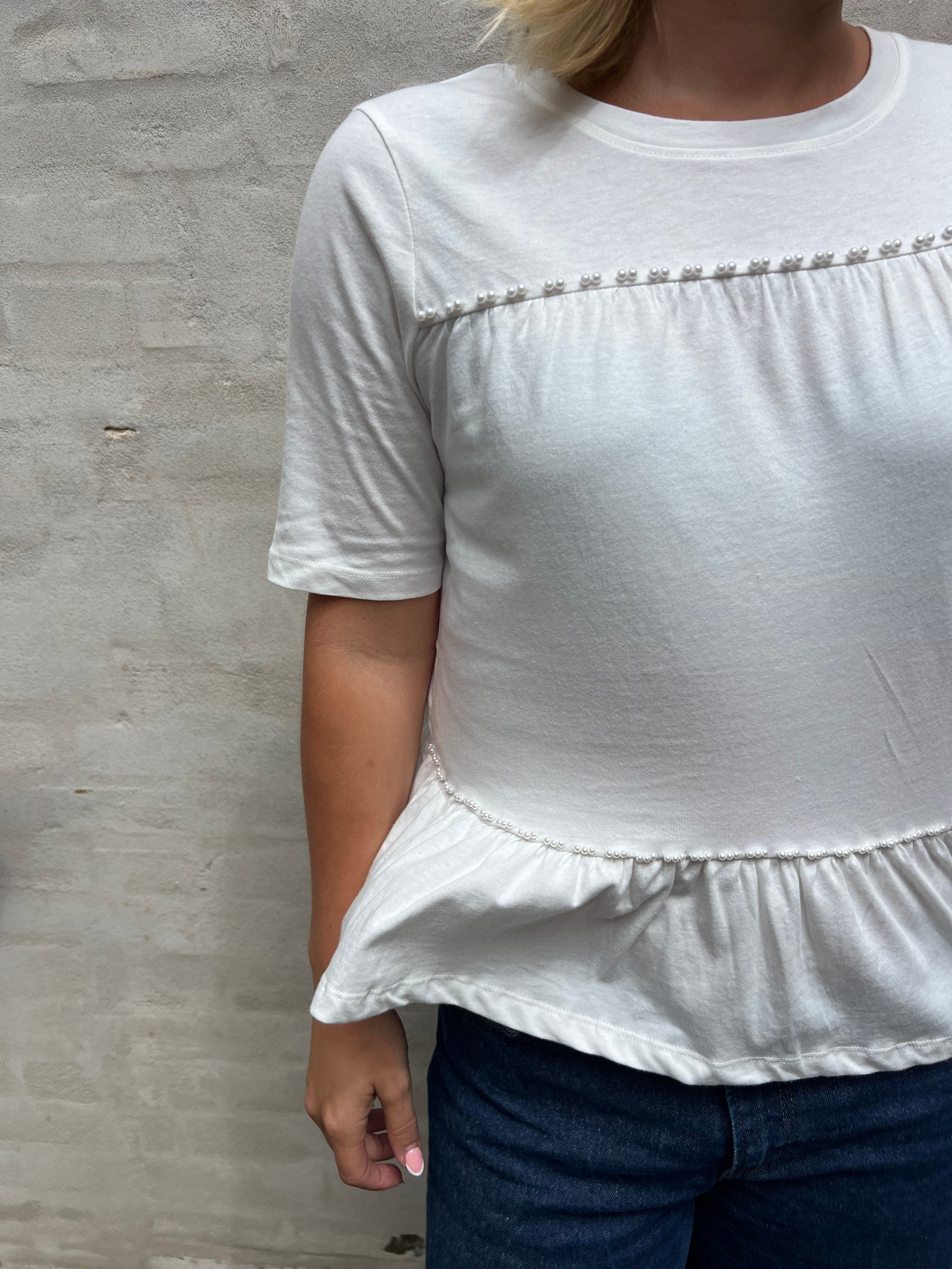 Poula Pearl Top - Cloud Dancer/CD Pearls