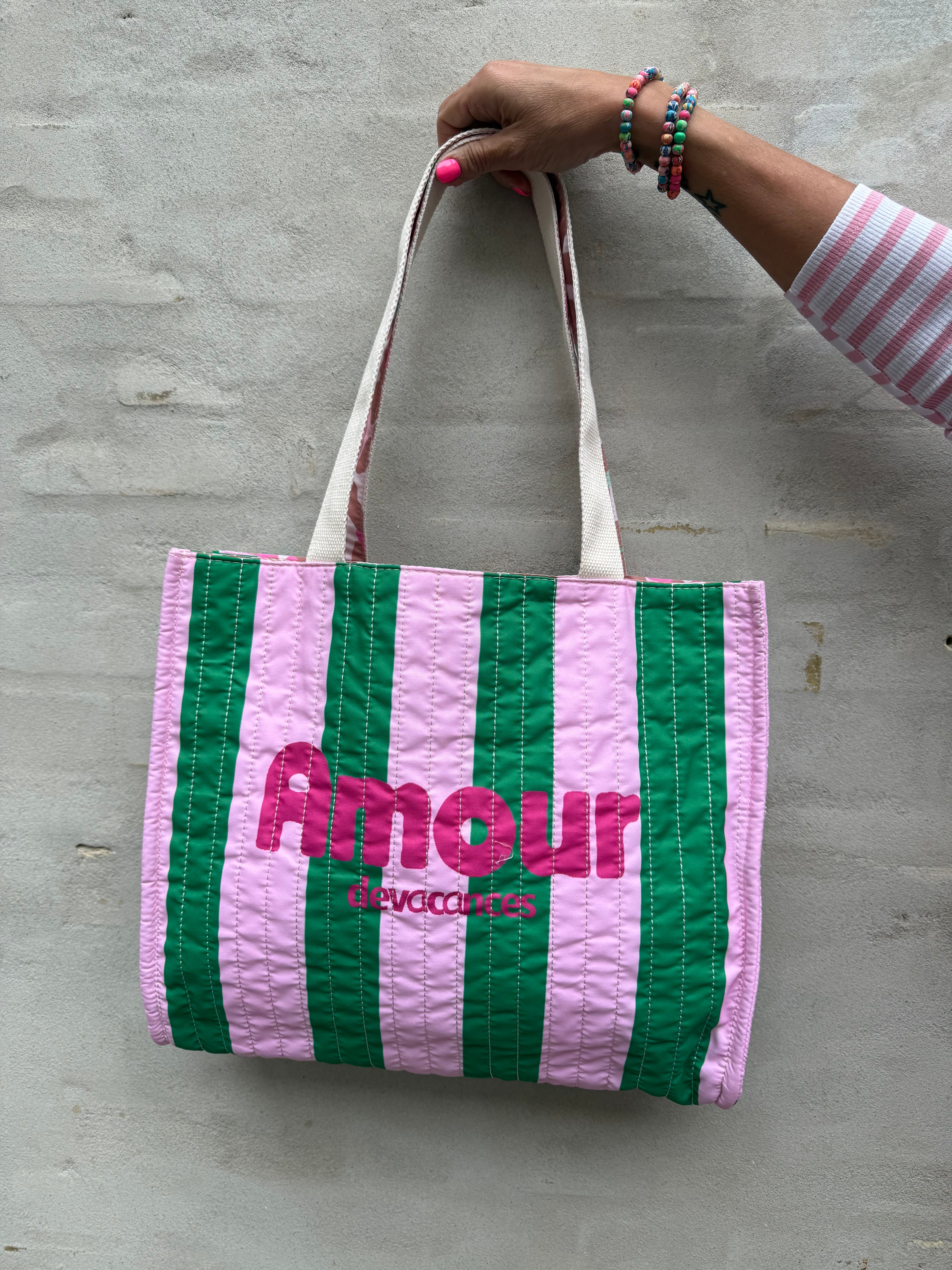 Amour De Vacances Big Bag - Green/Pink