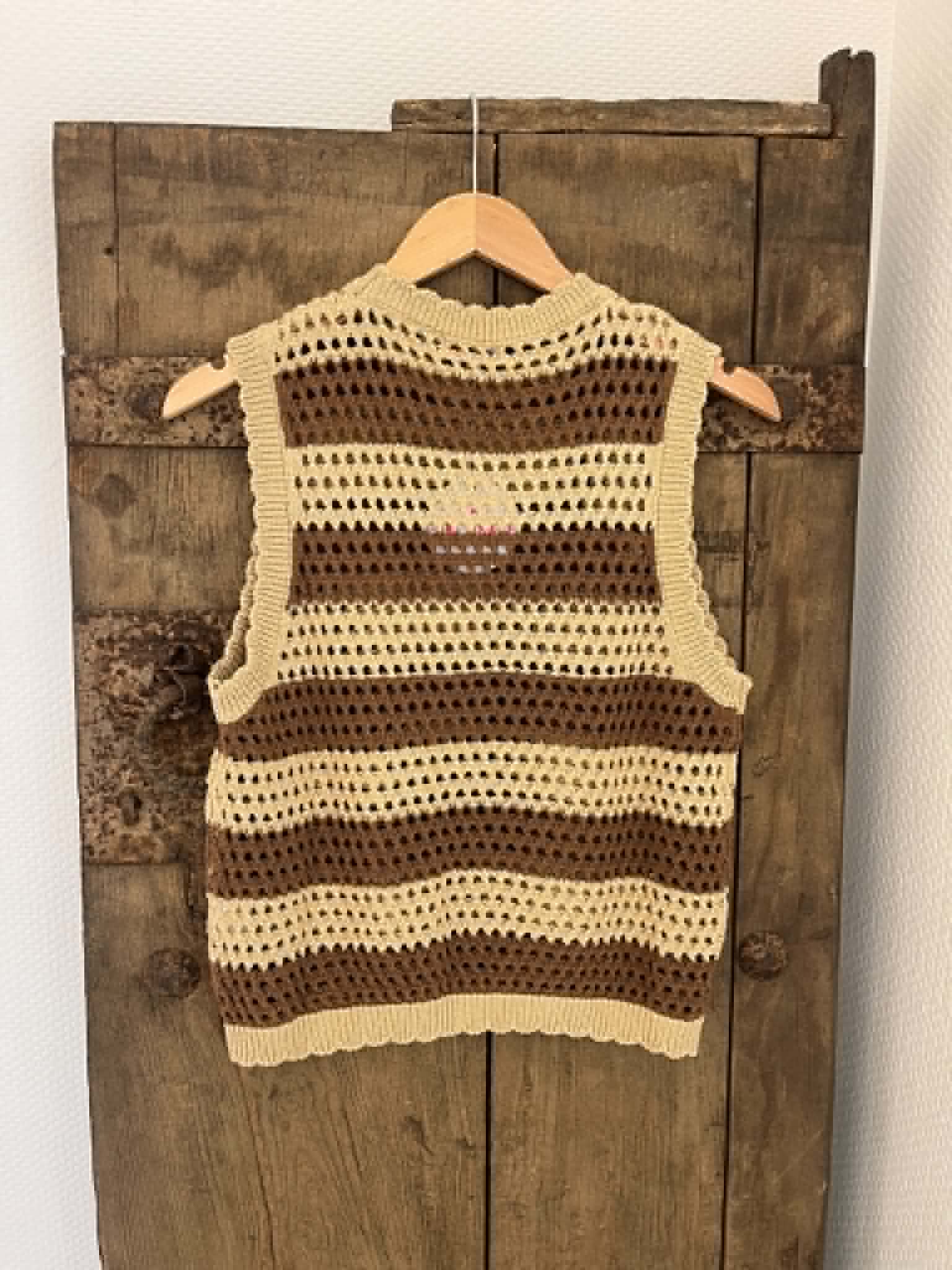 Manga Vest - Beige/Brown