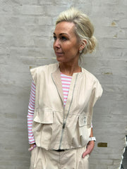 Patch Vest - Beige