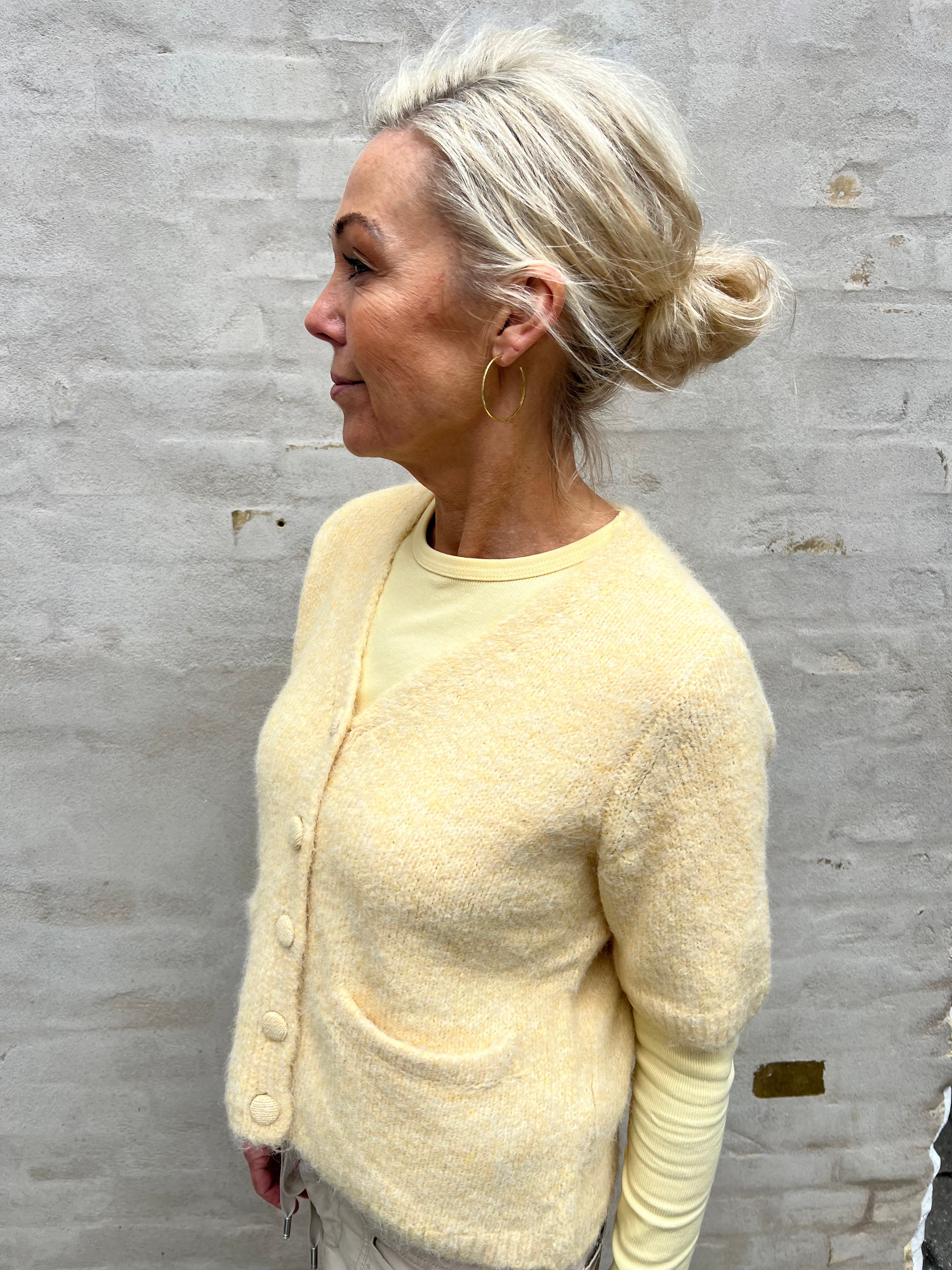 SAGGIA SS V-HALS Stickad cardigan - Sunlight Melange