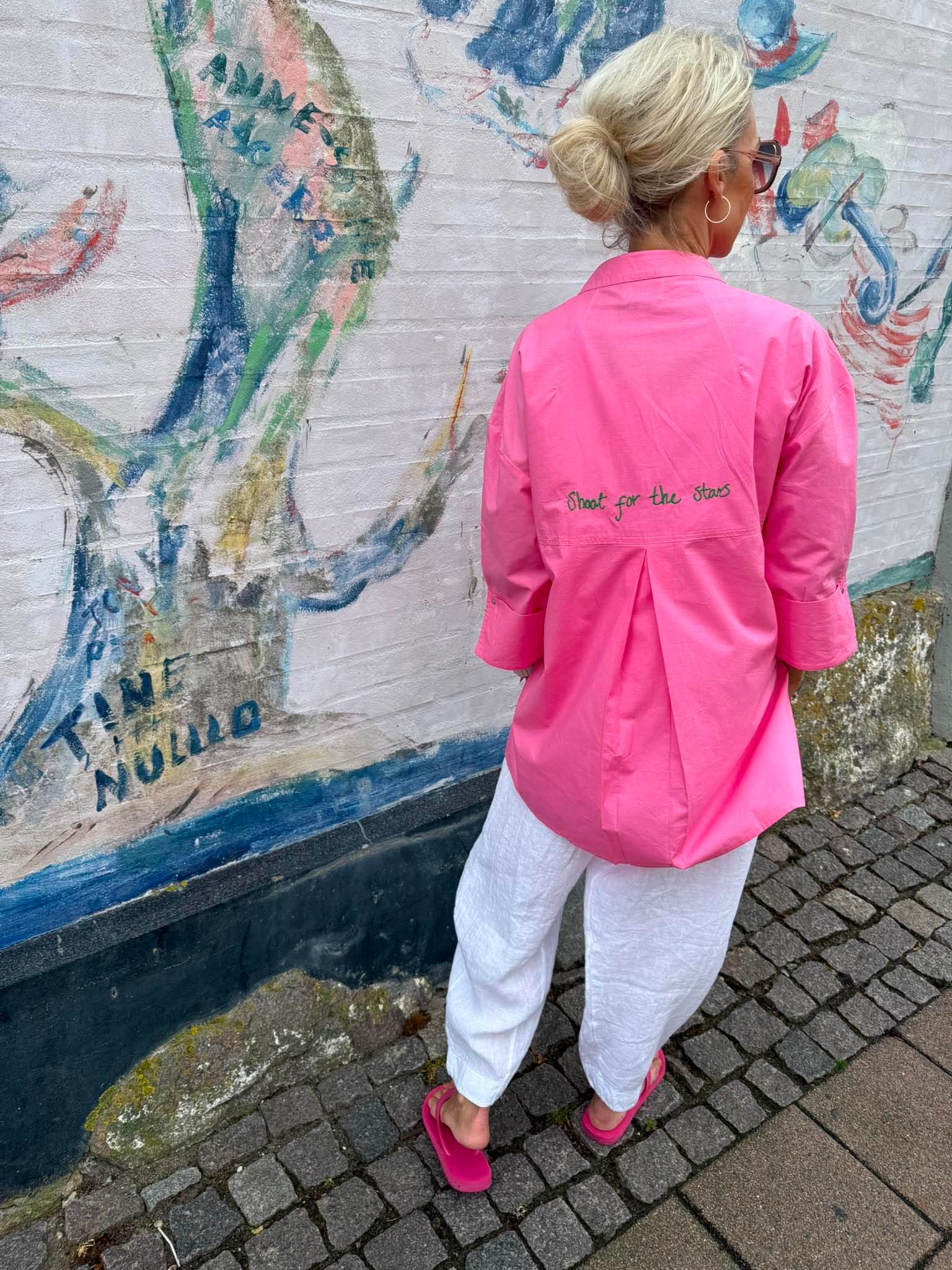 Luna Shirt Shoot For The Stars - Pink with Racing Green