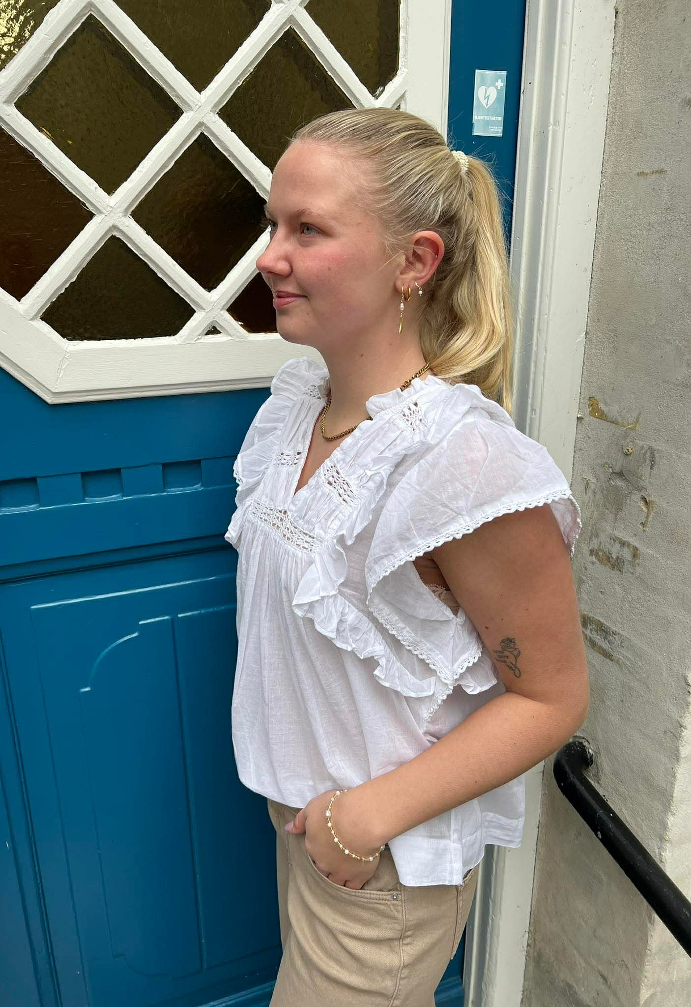 Jayla S Voile Topp - Vit