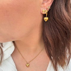 Love Heart Hoops - 18 karats guldpläterade