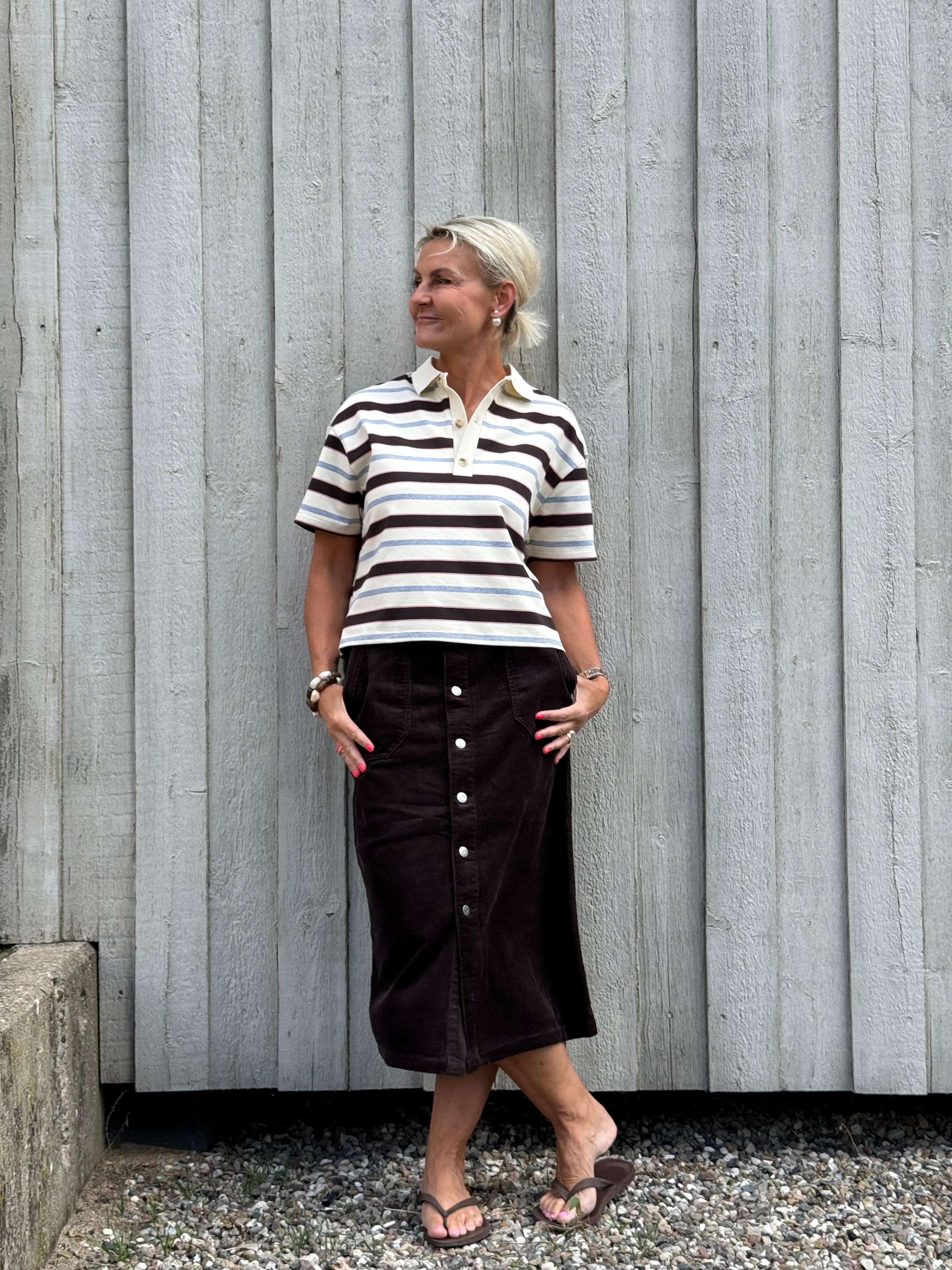Vennera Triple Stripe Polo Tee - Grey