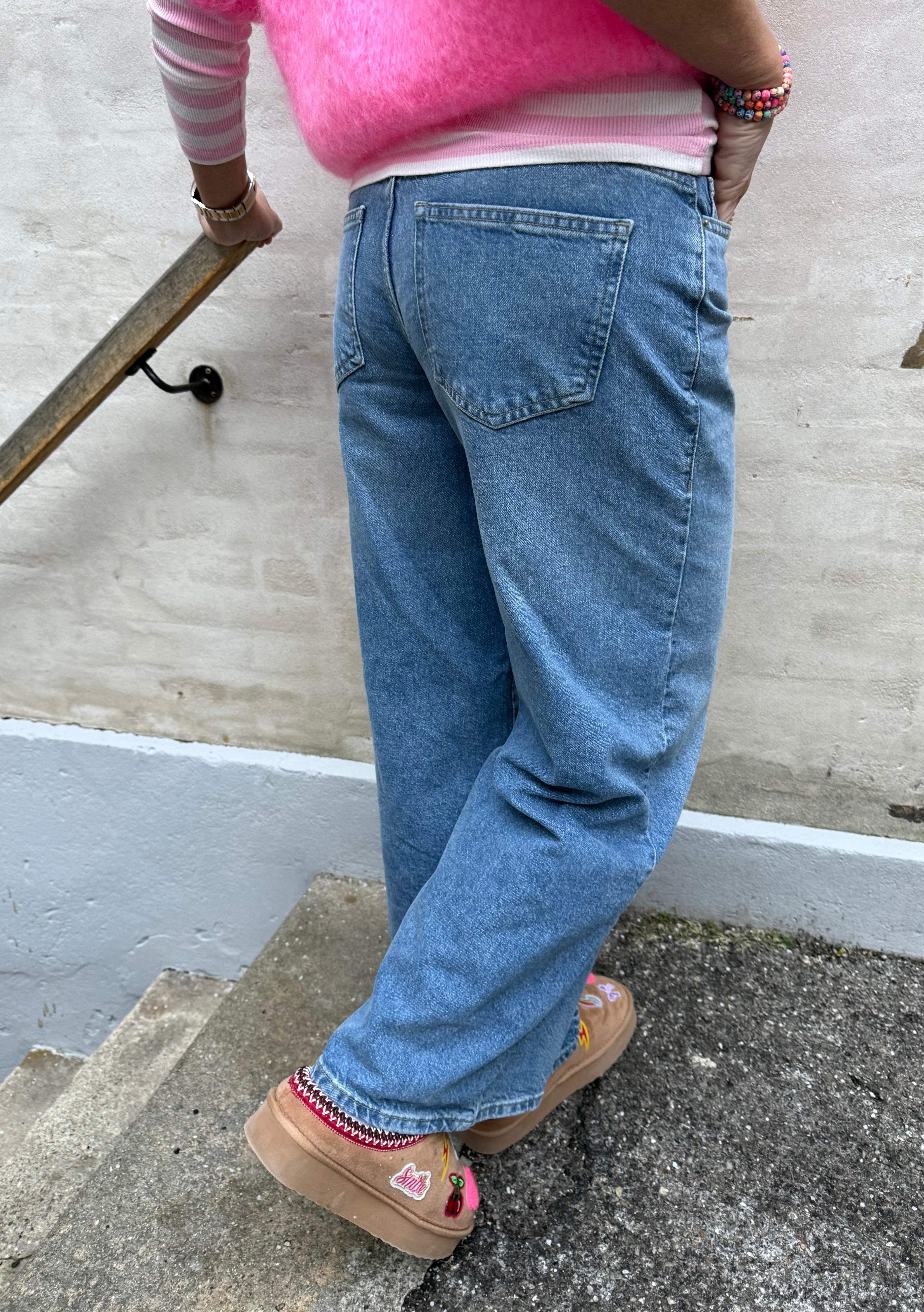 Selma vida jeans med låg midja - Medium Blue Denim