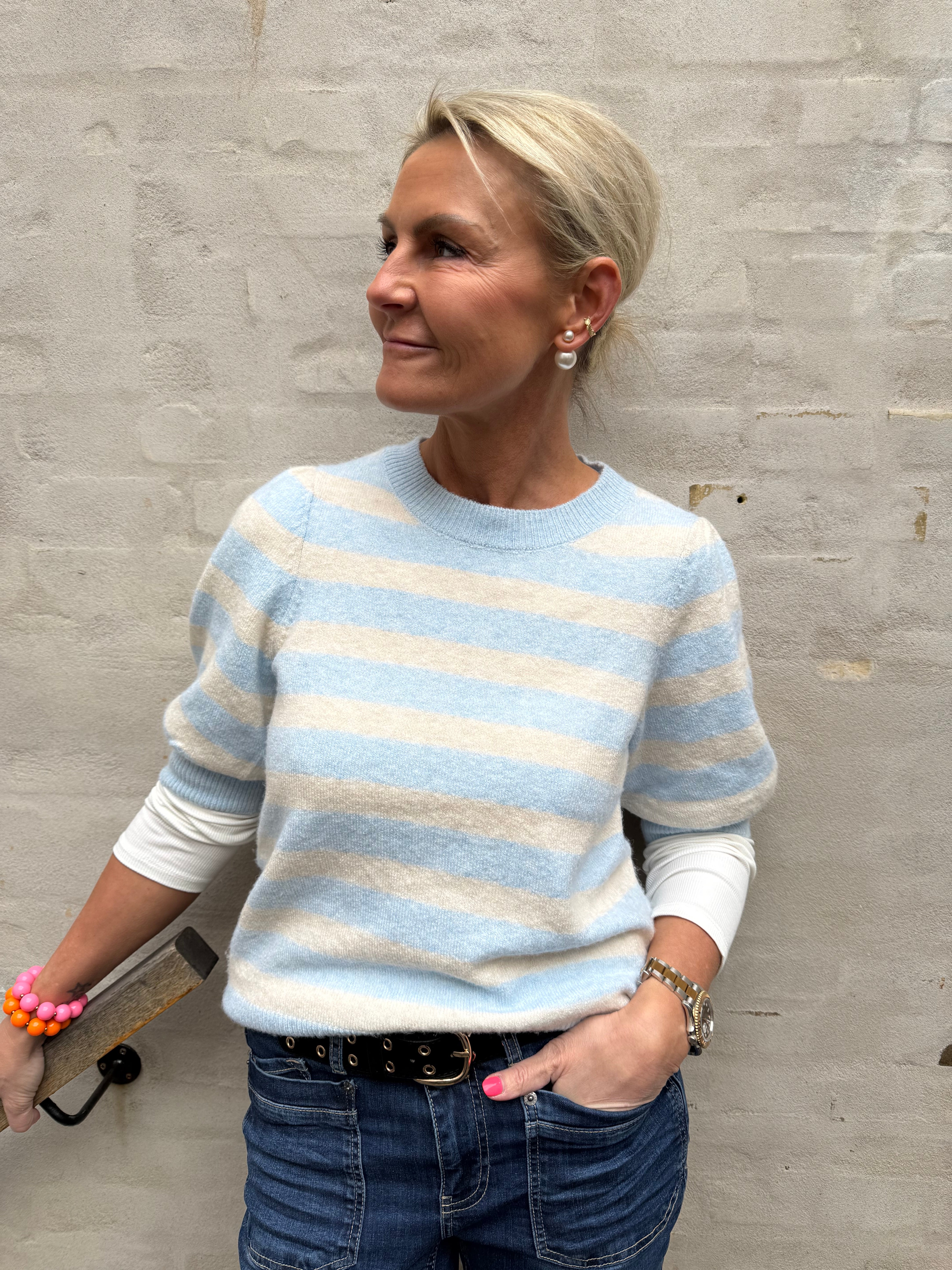 DOFFY O-HALS TRÖJA - Kashmirblå BJÖRK