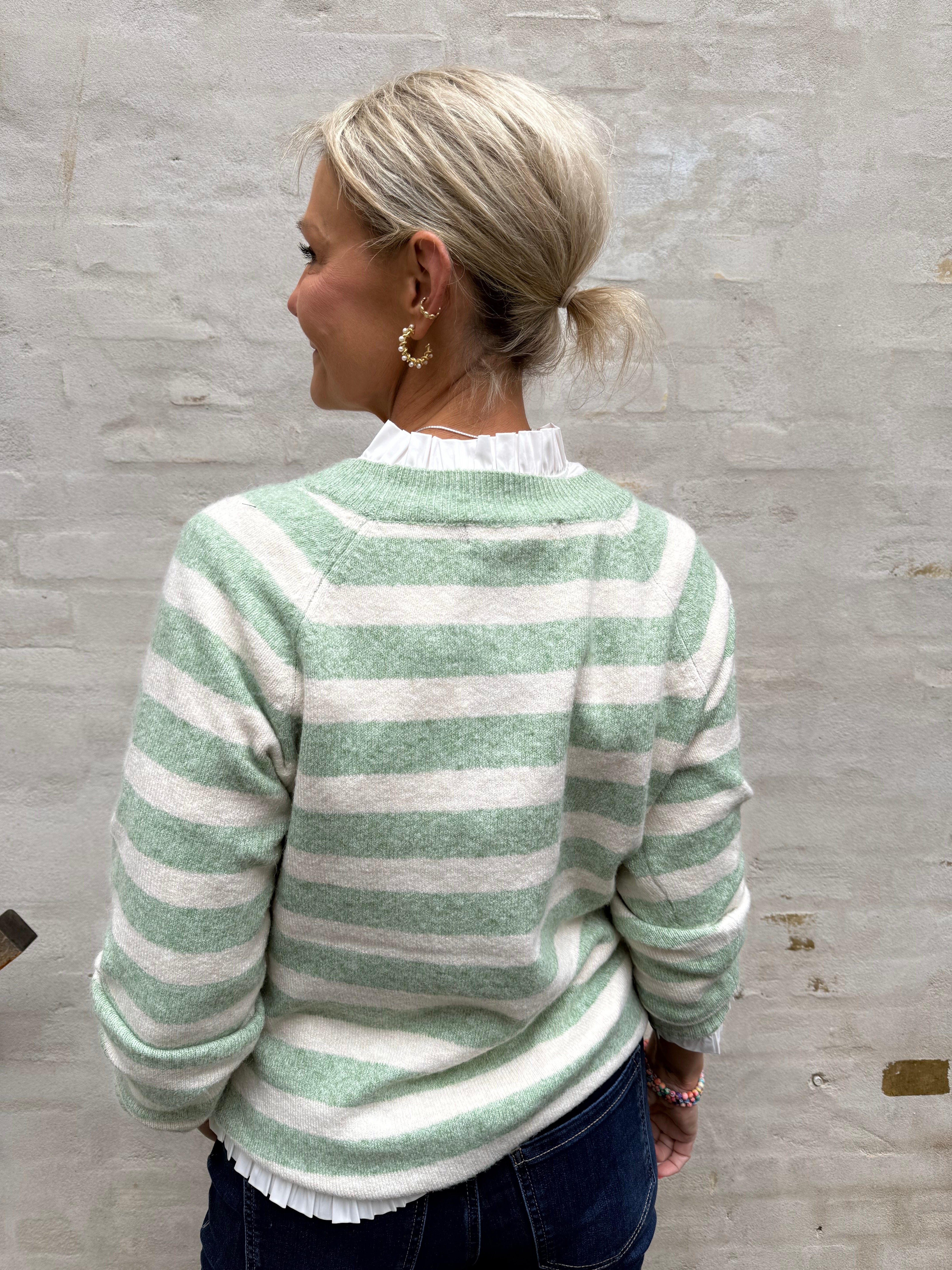 DOFFY O-HALS BLUS - Mistel/björk