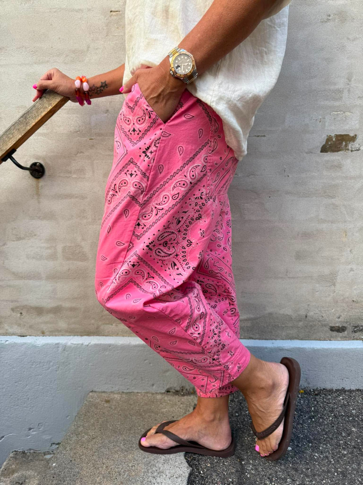 Bandana Pants - Pink