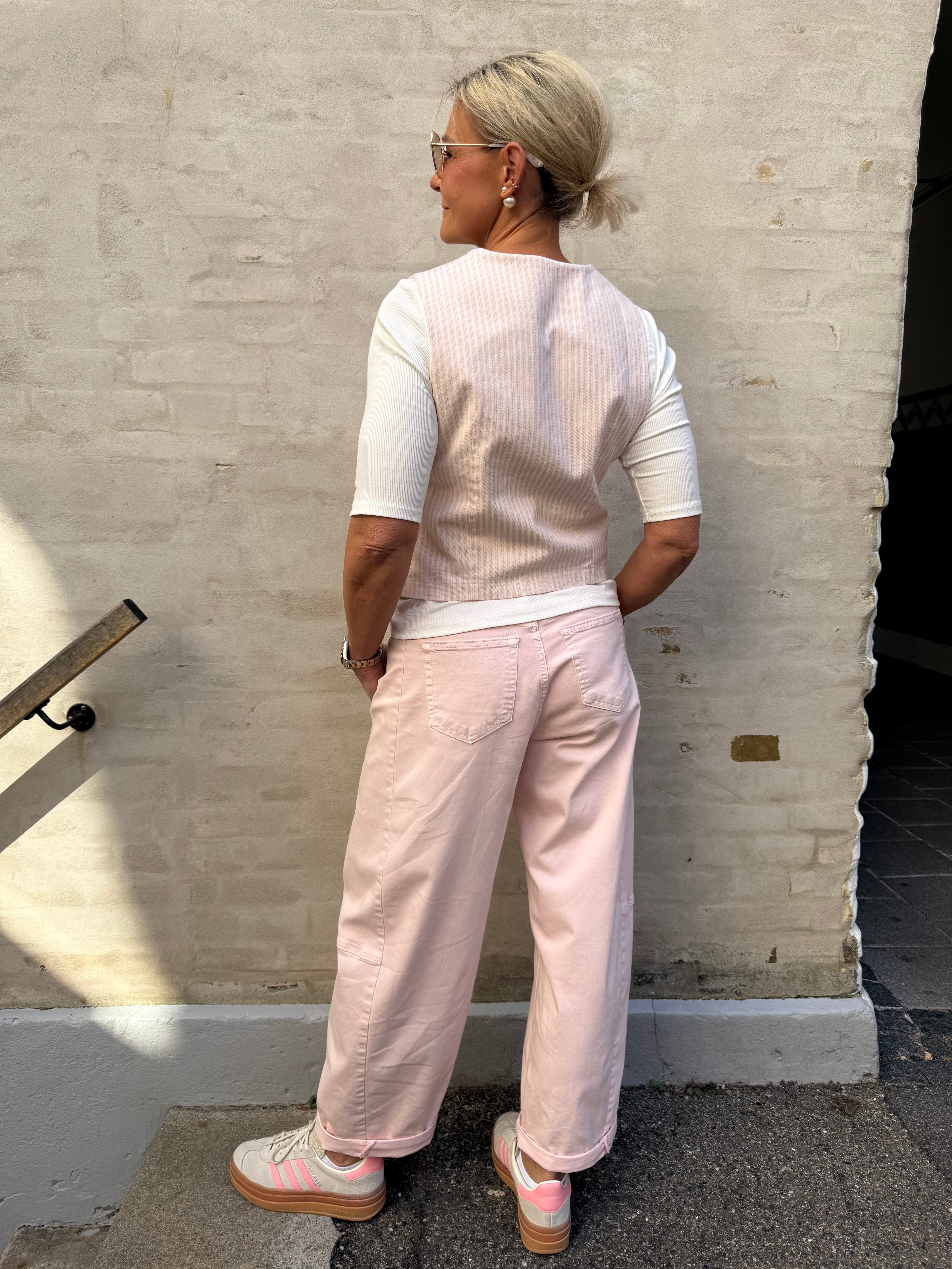 Veronica Vest - Striped Pink