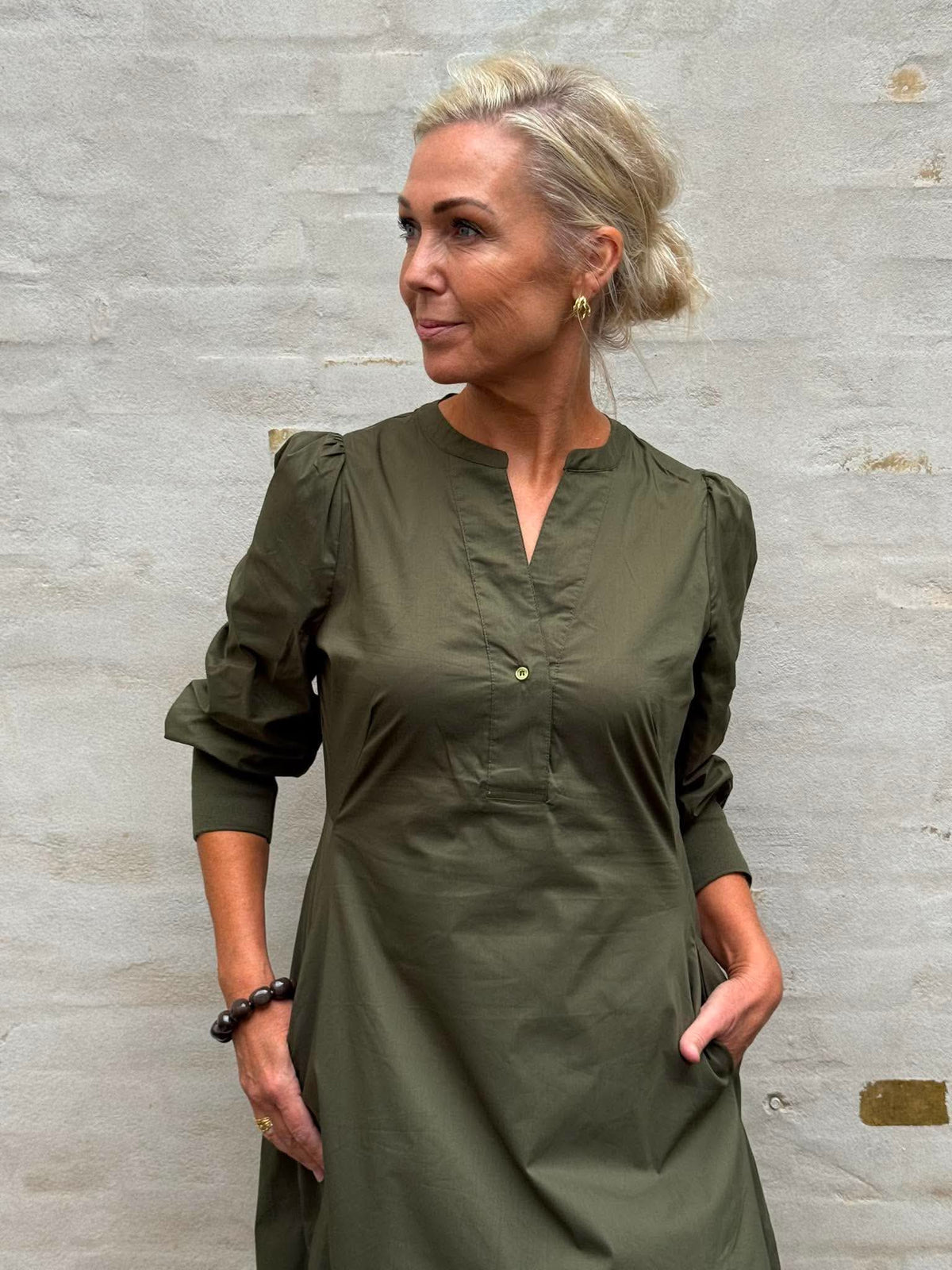 Antoinett 3/4 Sleeve Dress - Burnt Olive