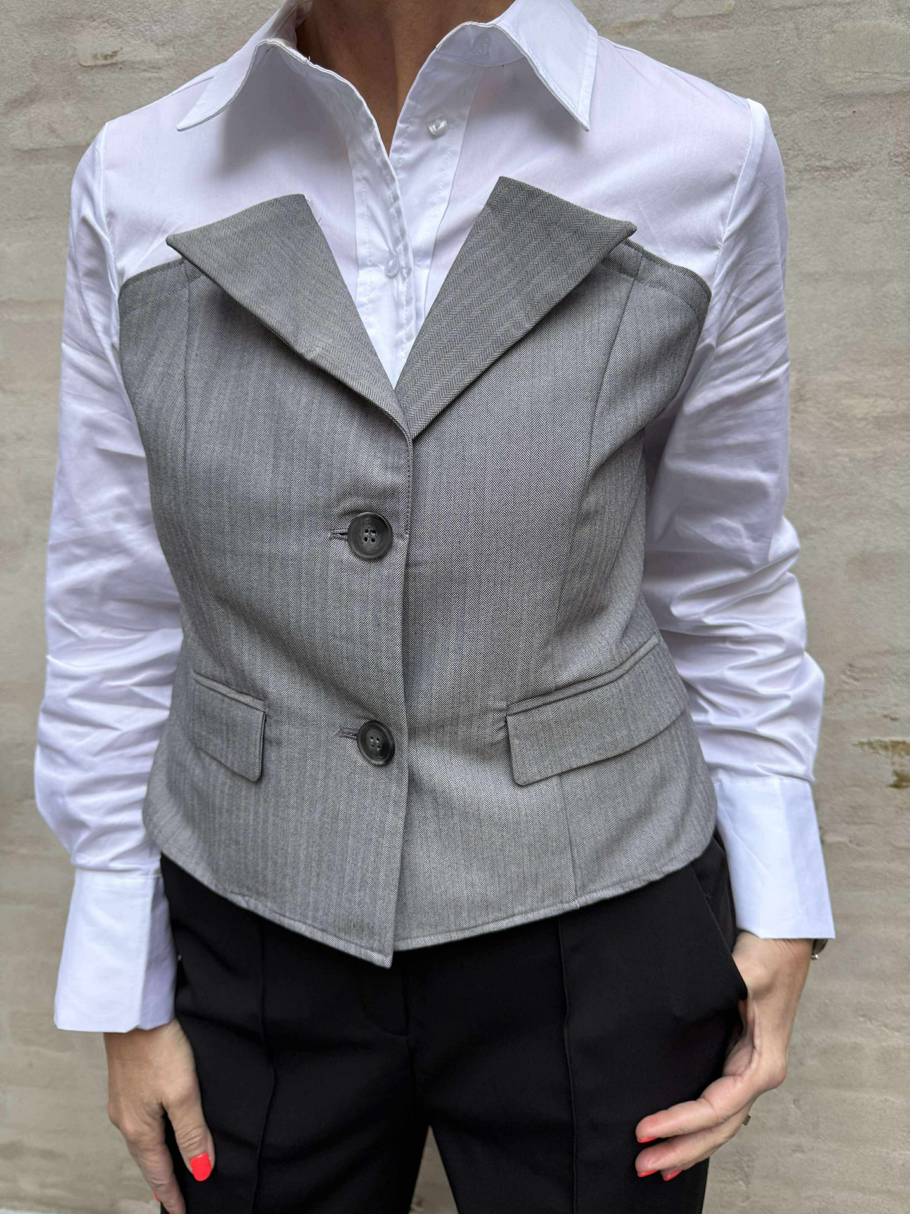 PollyCC Corsage Mix Skjorta - Vit