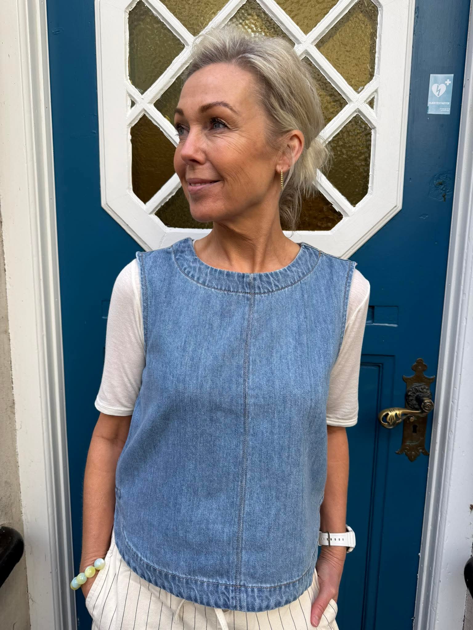 ROSIE DENIM TOP - Light Blue Denim