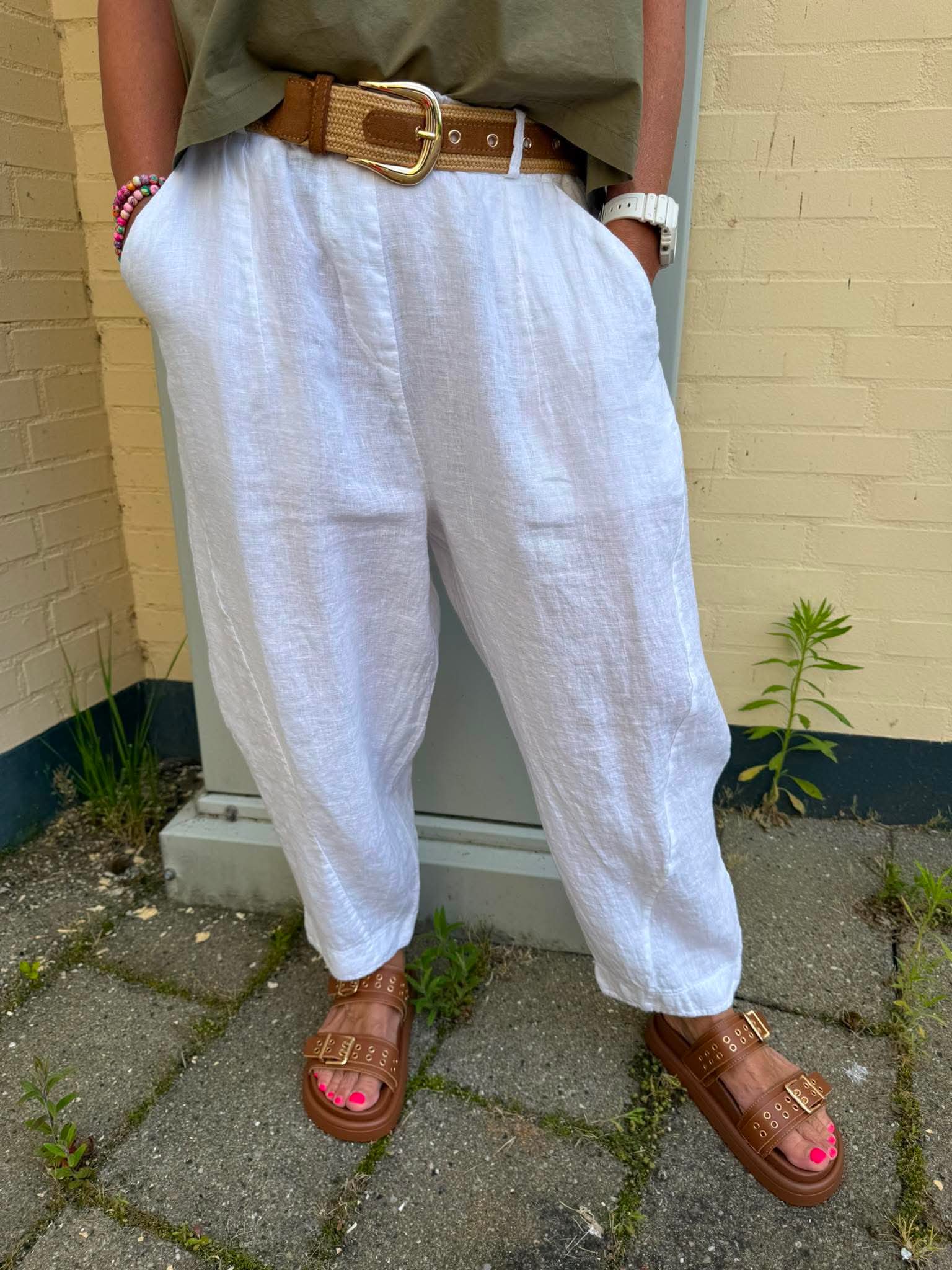 Vera Linen Pants - Optical White