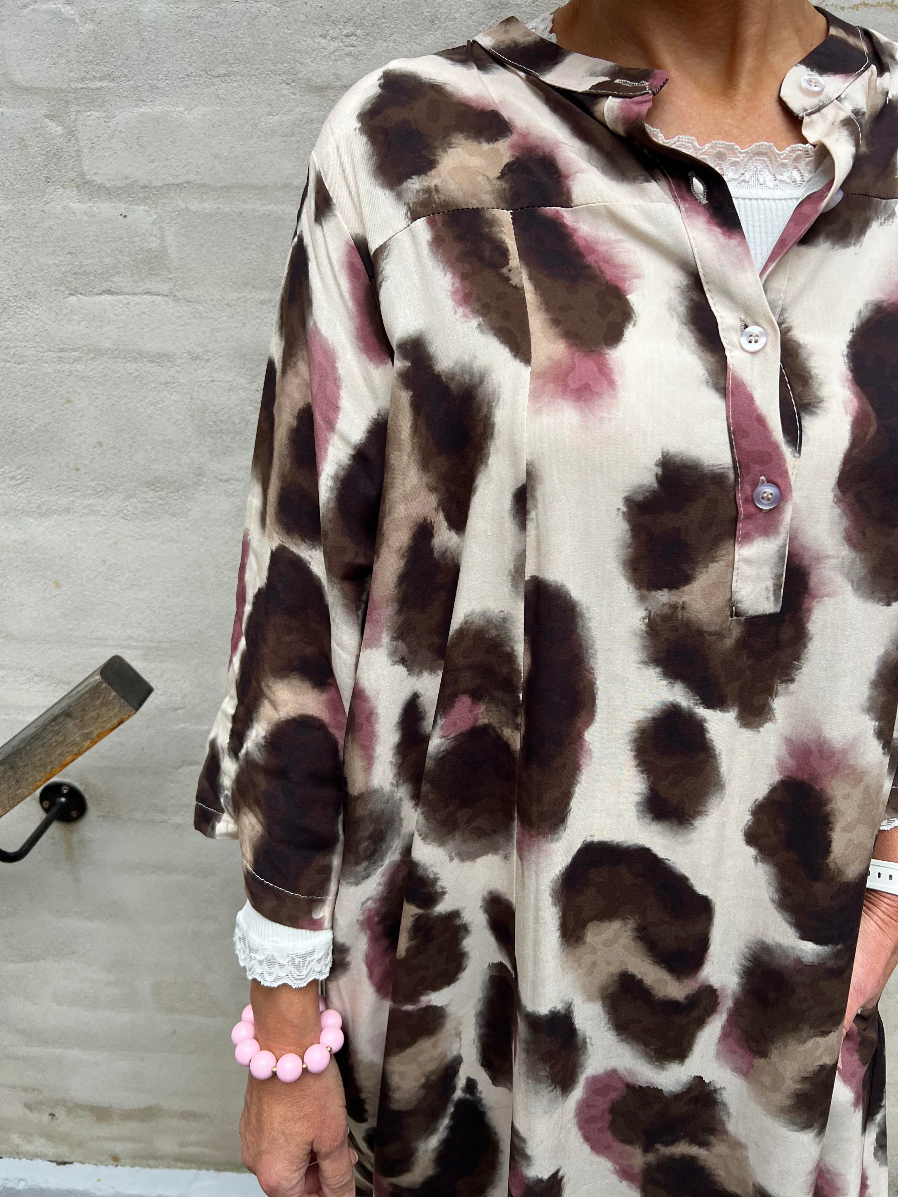 KENNA skjortklänning - Brown Rose