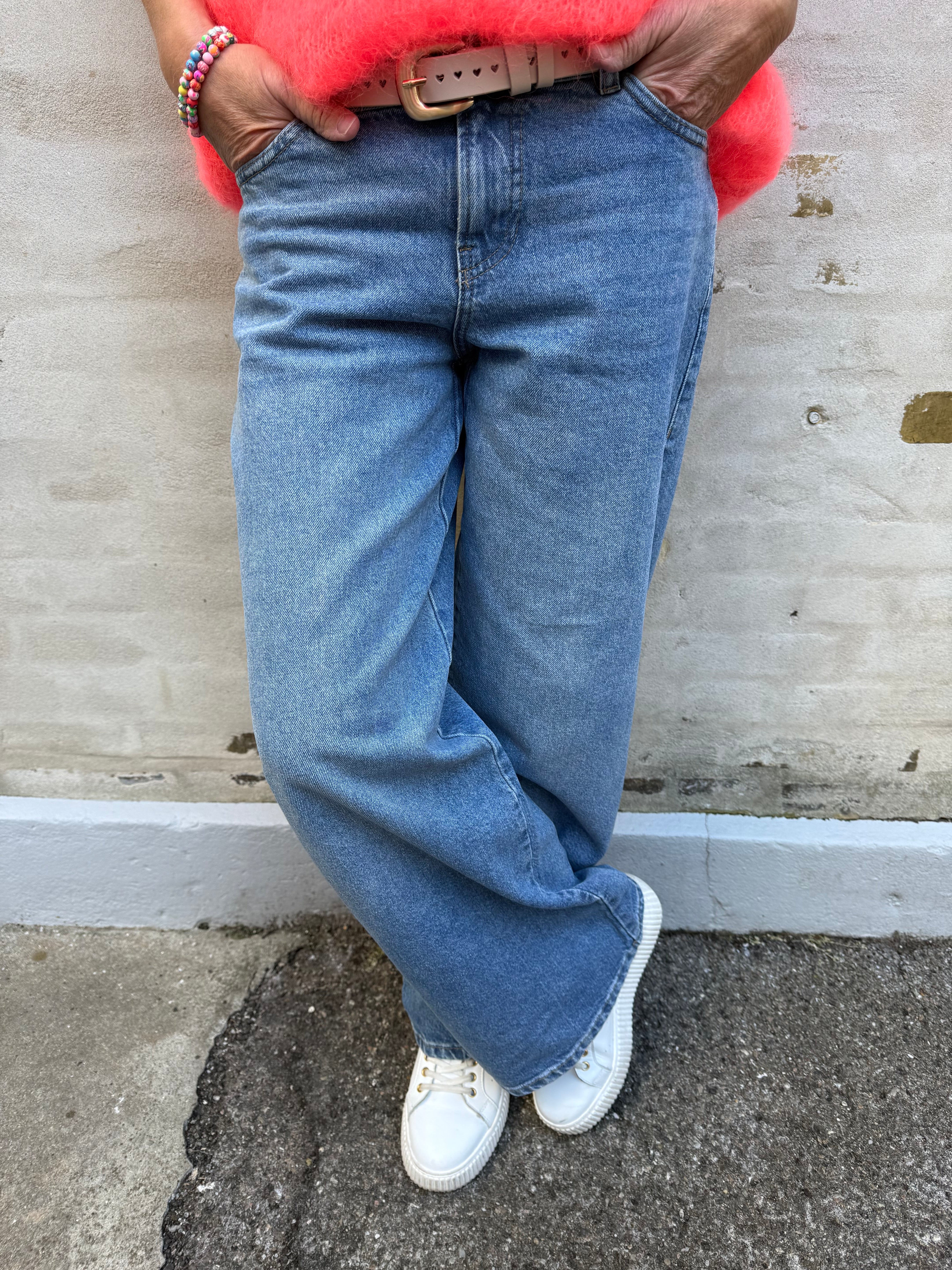 Selma vida jeans med låg midja - Medium Blue Denim