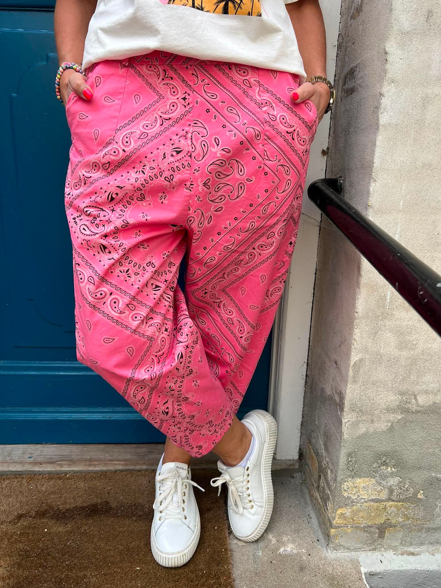 Bandana Pants - Pink