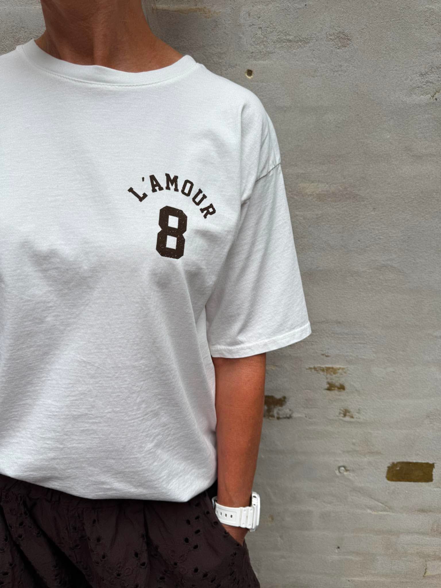 L'Amour T-shirt - Vit/Brun