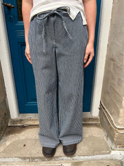 NIKITA WIDE STRING PANTS - Black Iris CLOUD DANCER