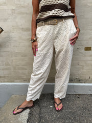 FREY barrel lace pant - Creme
