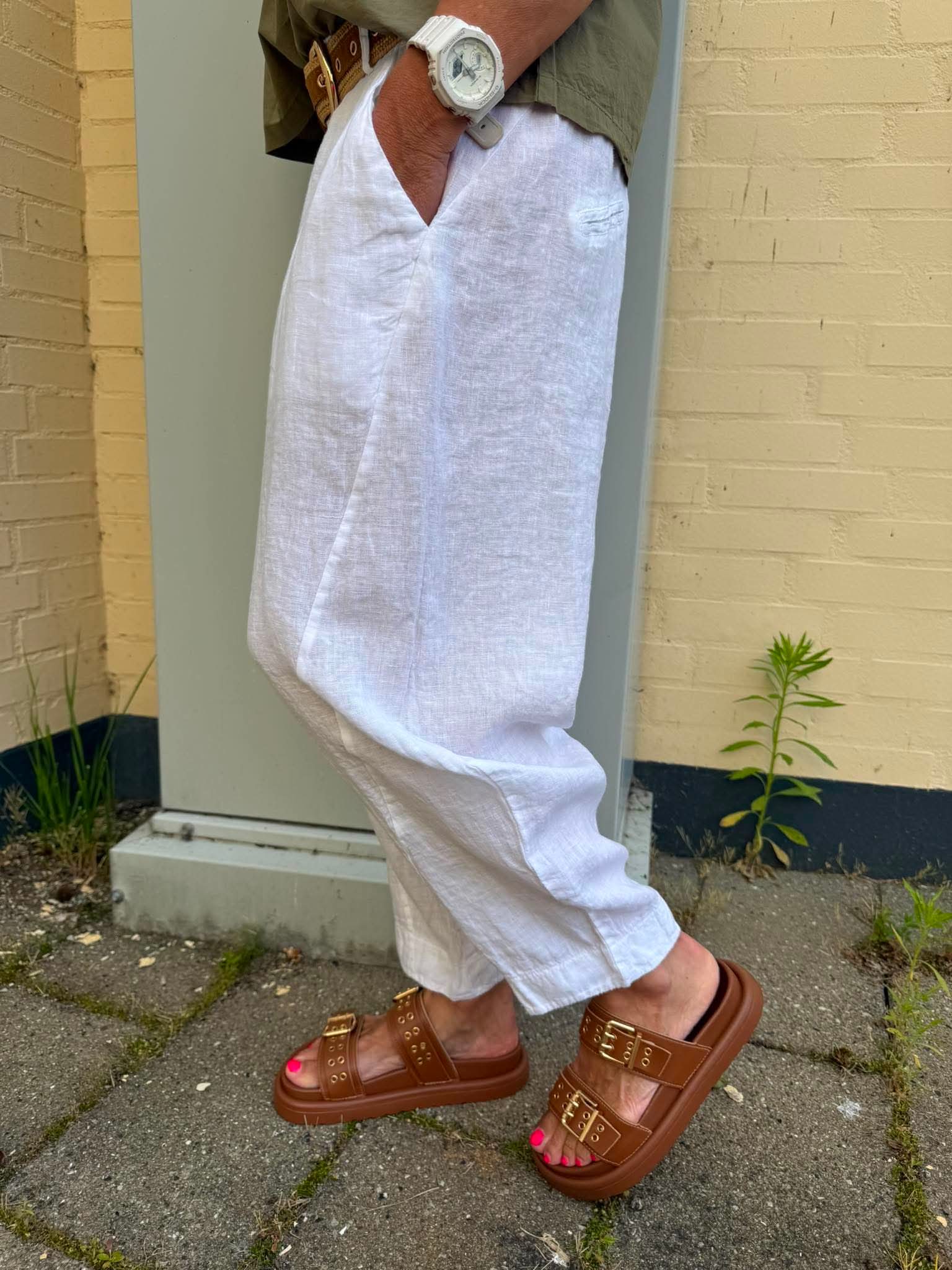 Vera Linen Pants - Optical White