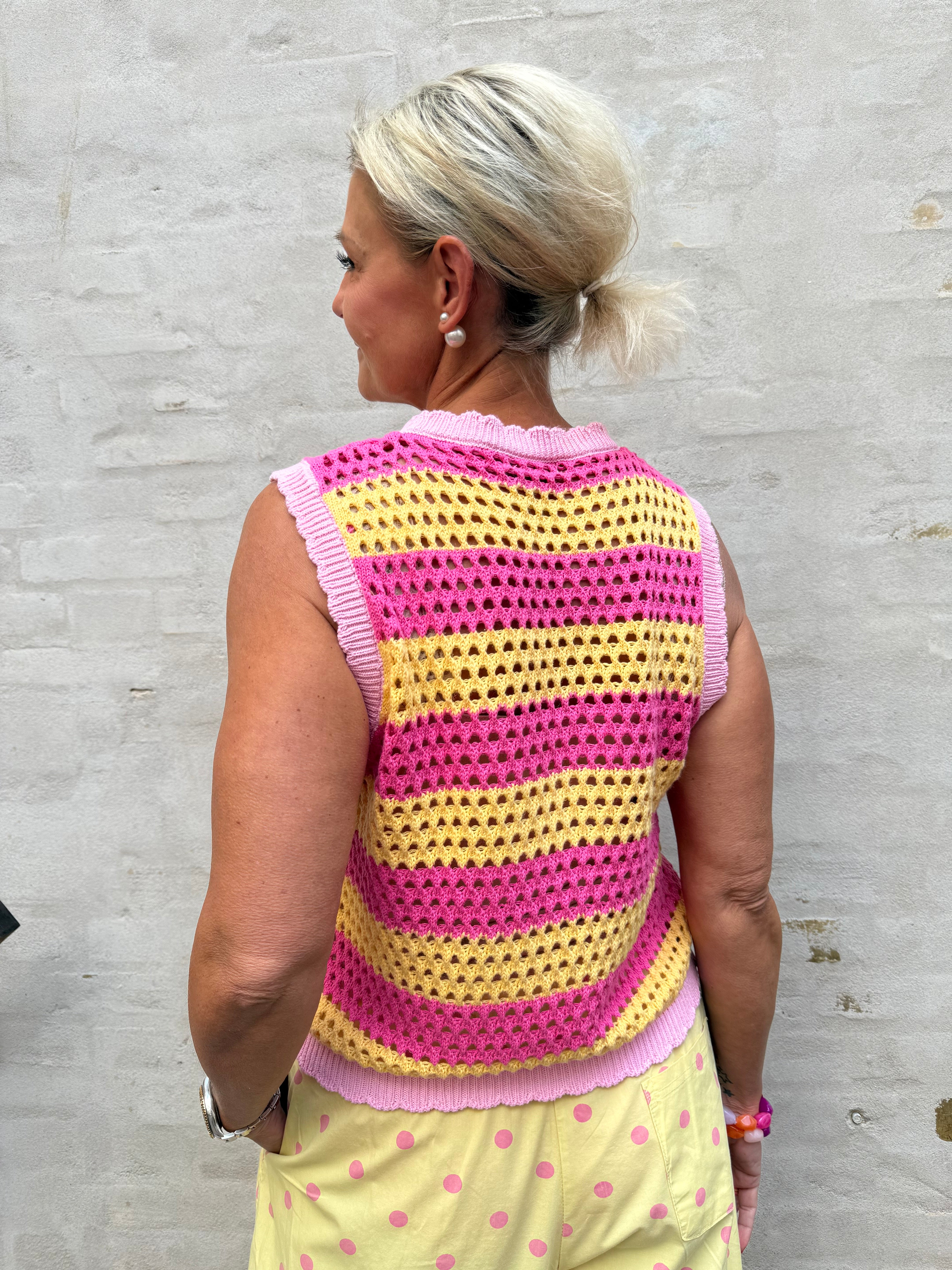 Manga Vest - Pink/Yellow