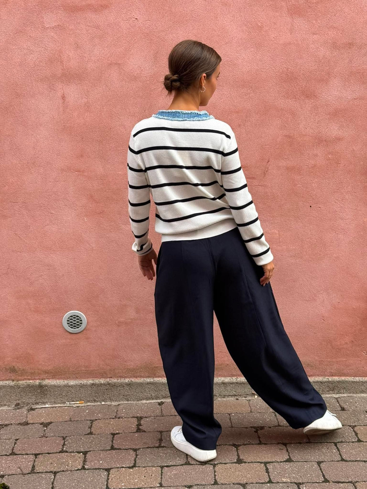 Eveline Pinstripebyxor - Marinblå