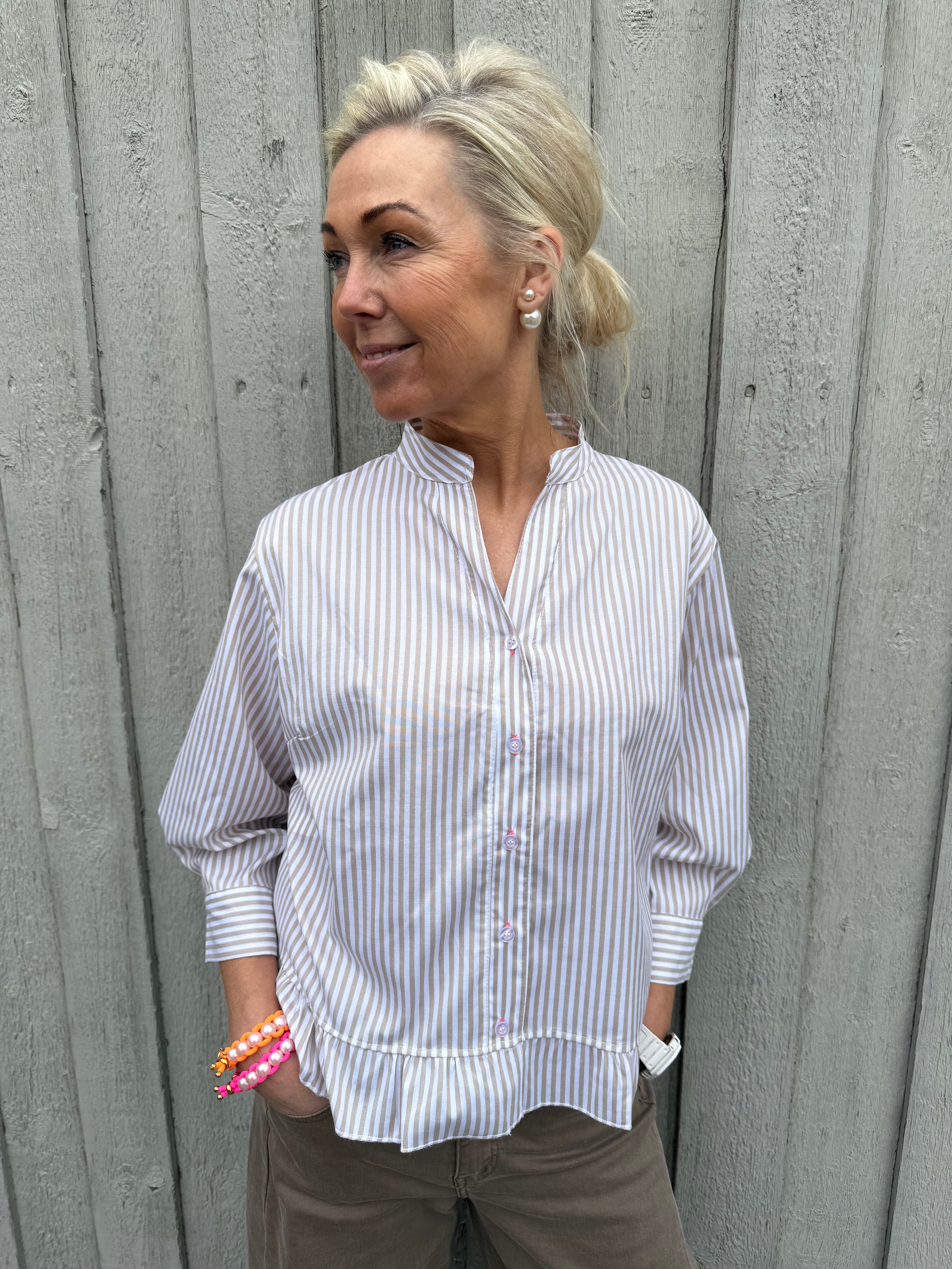 L´amour Shirt - Beige Stripe