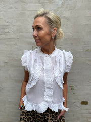 Celia Ruffle Top - White