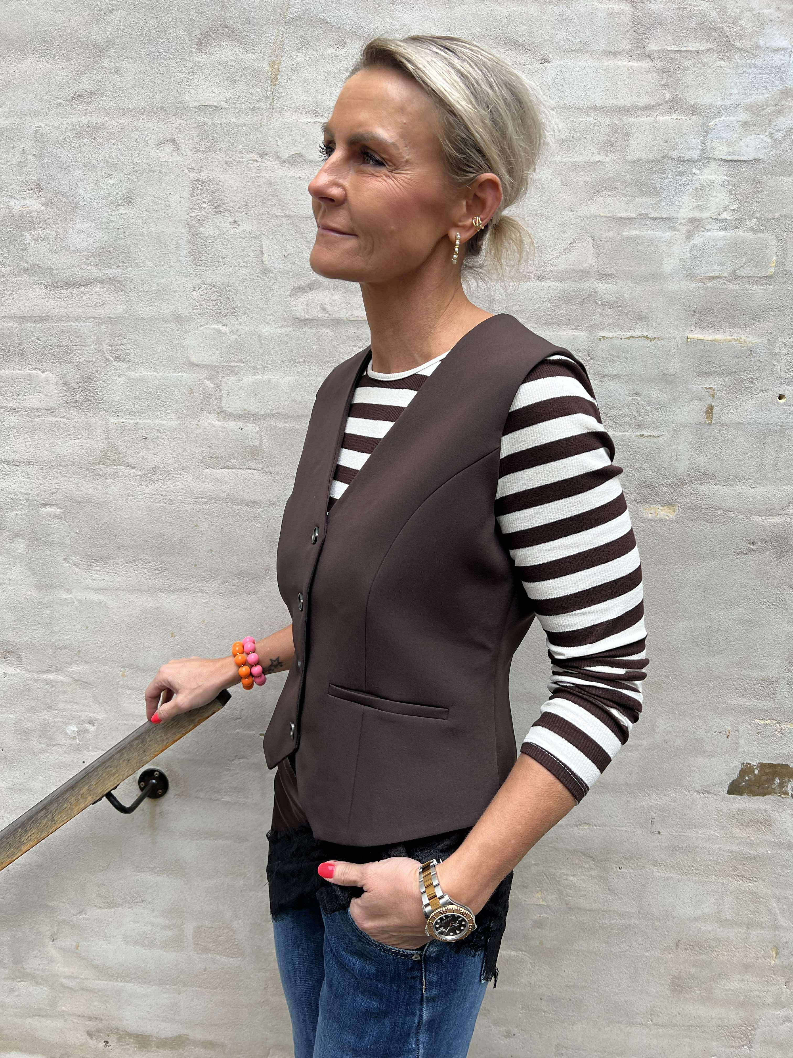 Vendetta kostymväst - mörkbrun