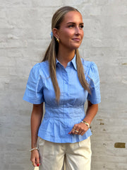 Balara Stripe Poplin Shirt - Light Blue