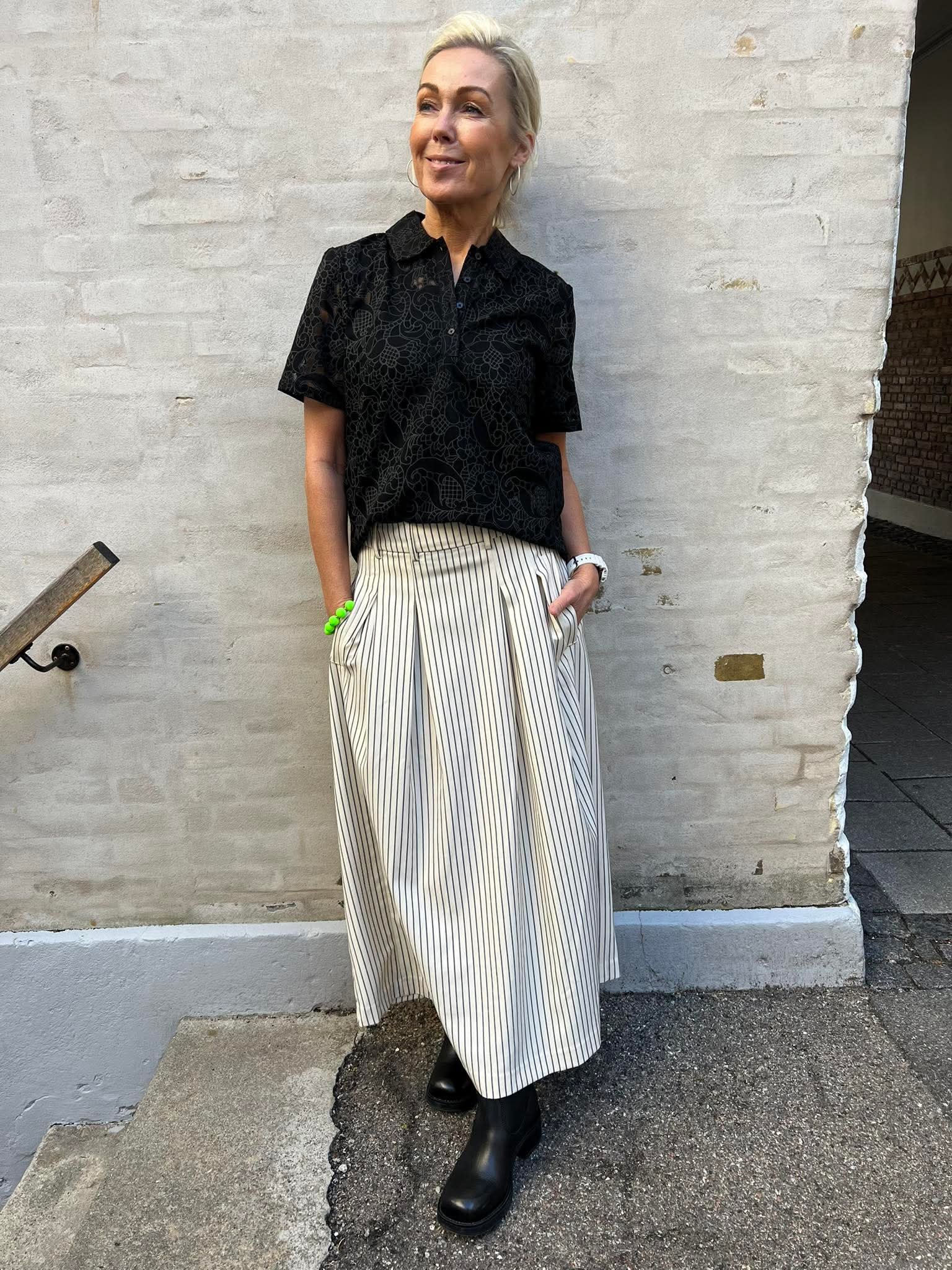 SalvieCC Anya plissékjol - Vit