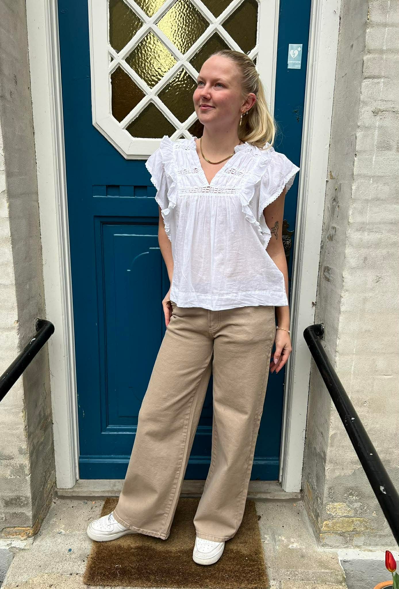 Jayla S Voile Topp - Vit