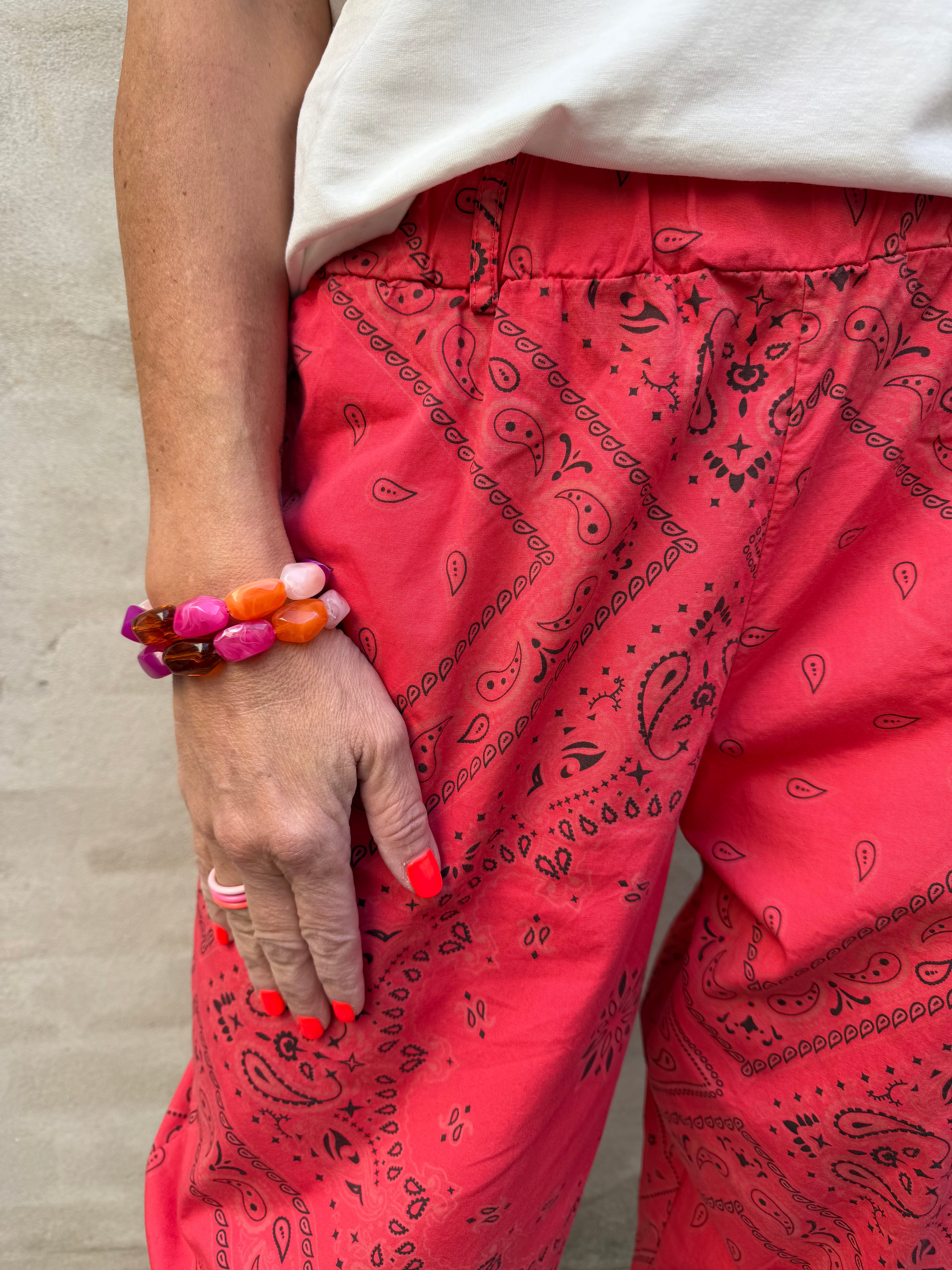 ABBIE Barrel Pant - Red Paisley