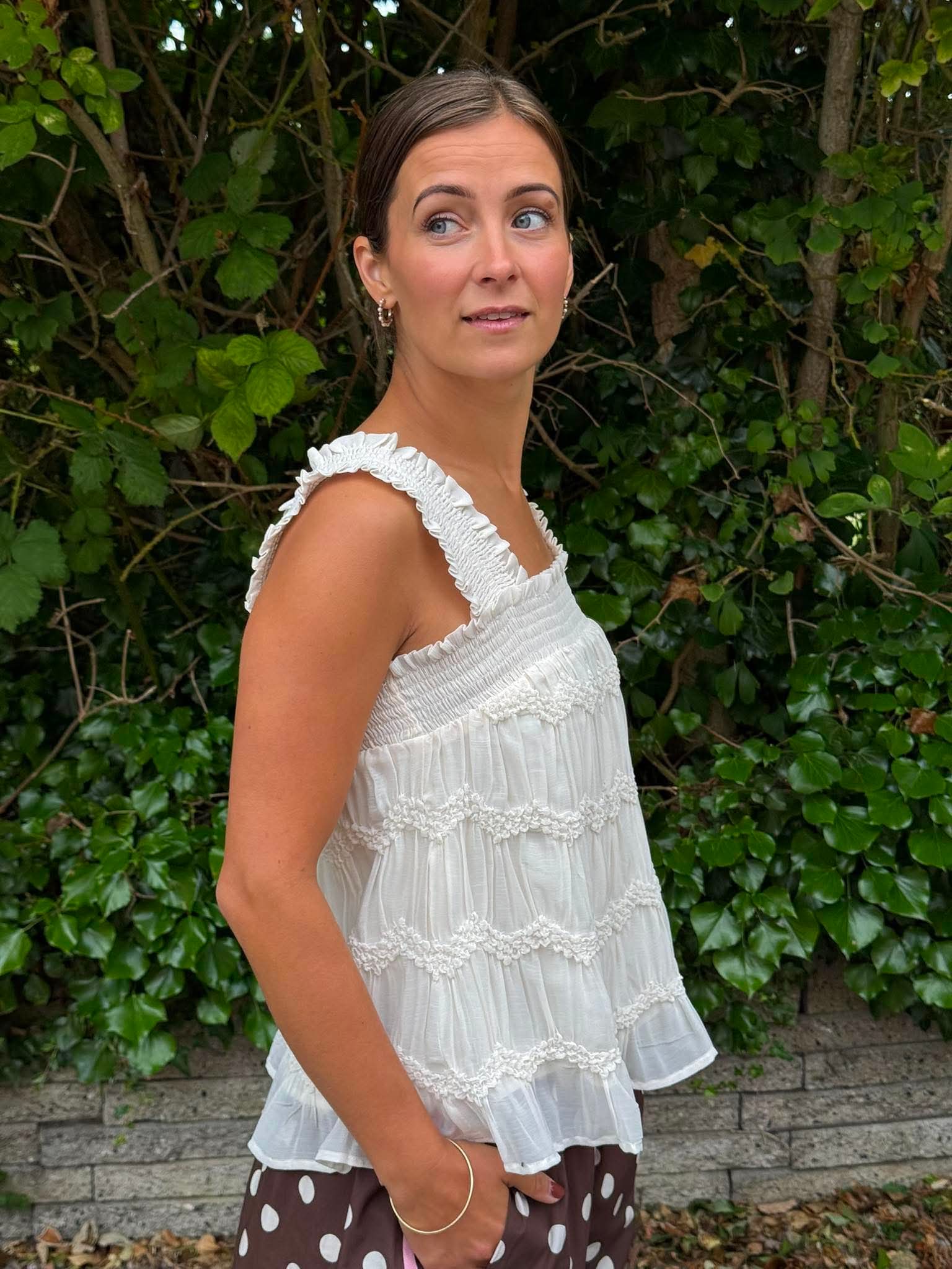 JerryCC Smock Strap Top - Off White