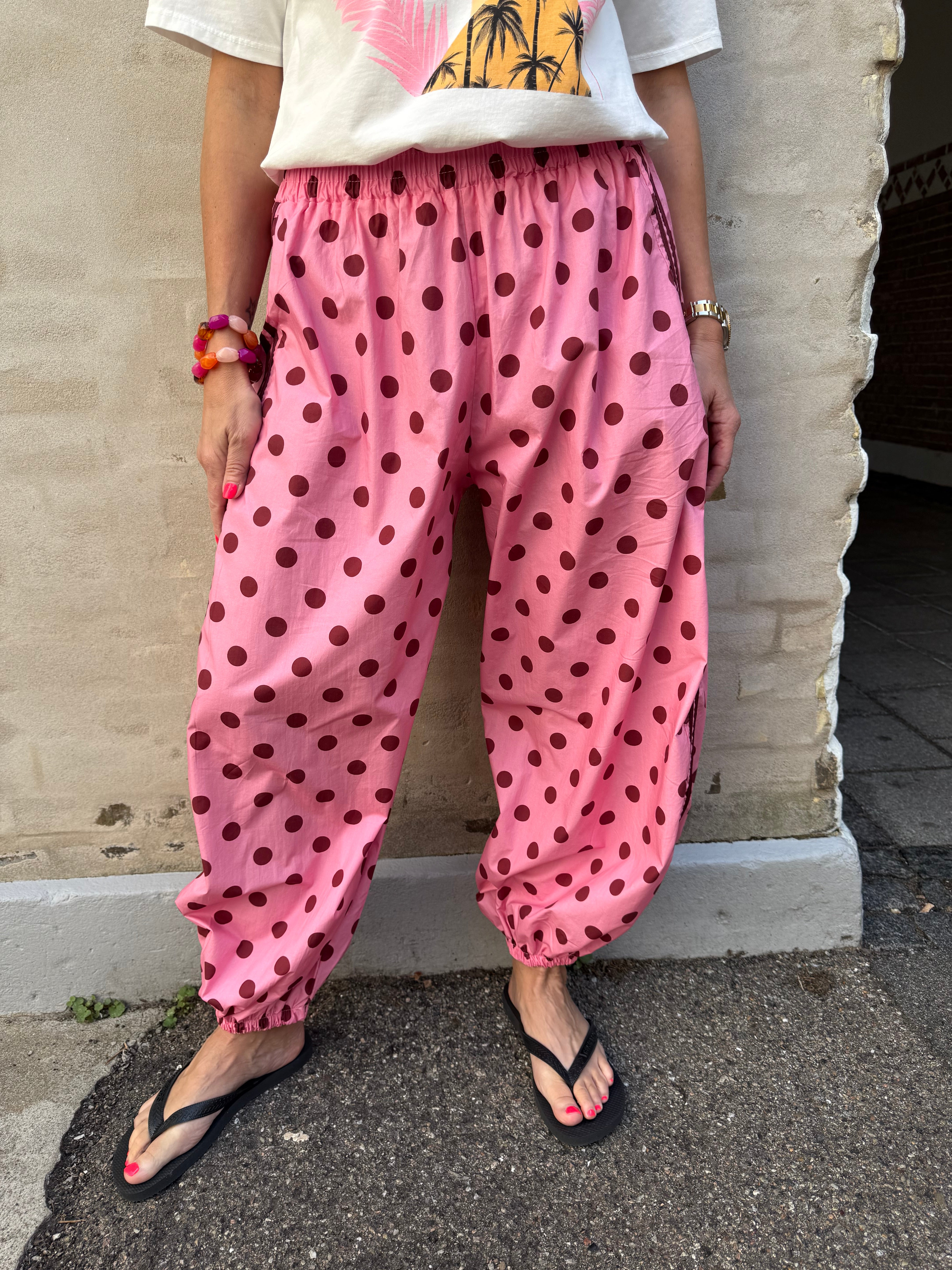 Ballon Dot Pants - Pink