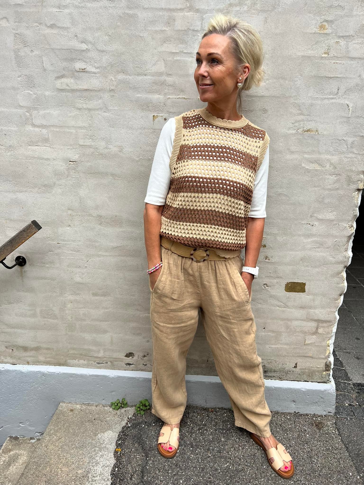 Manga Vest - Beige/Brown