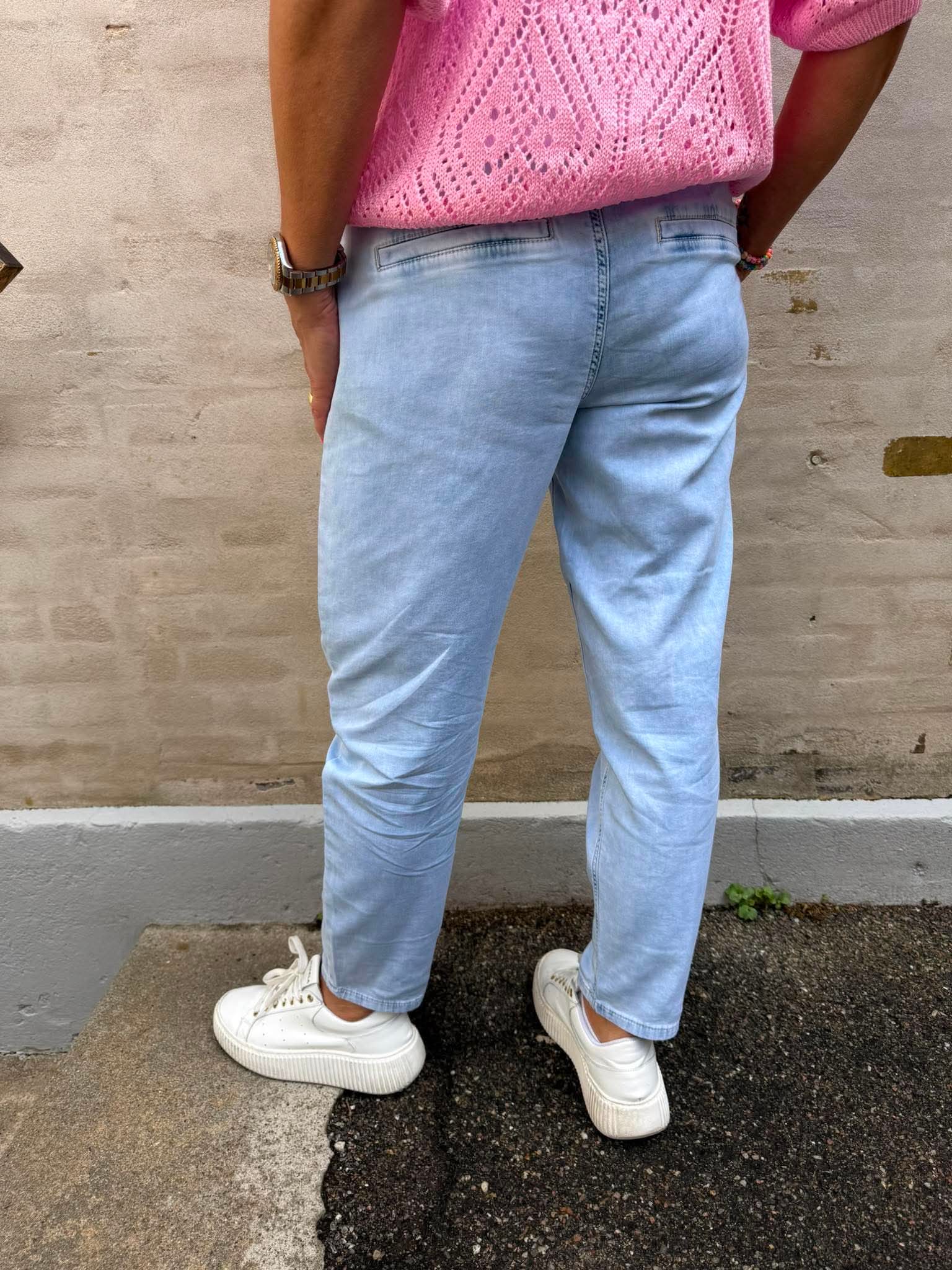 Chino Mid Waist Jeans - Bleached Washed