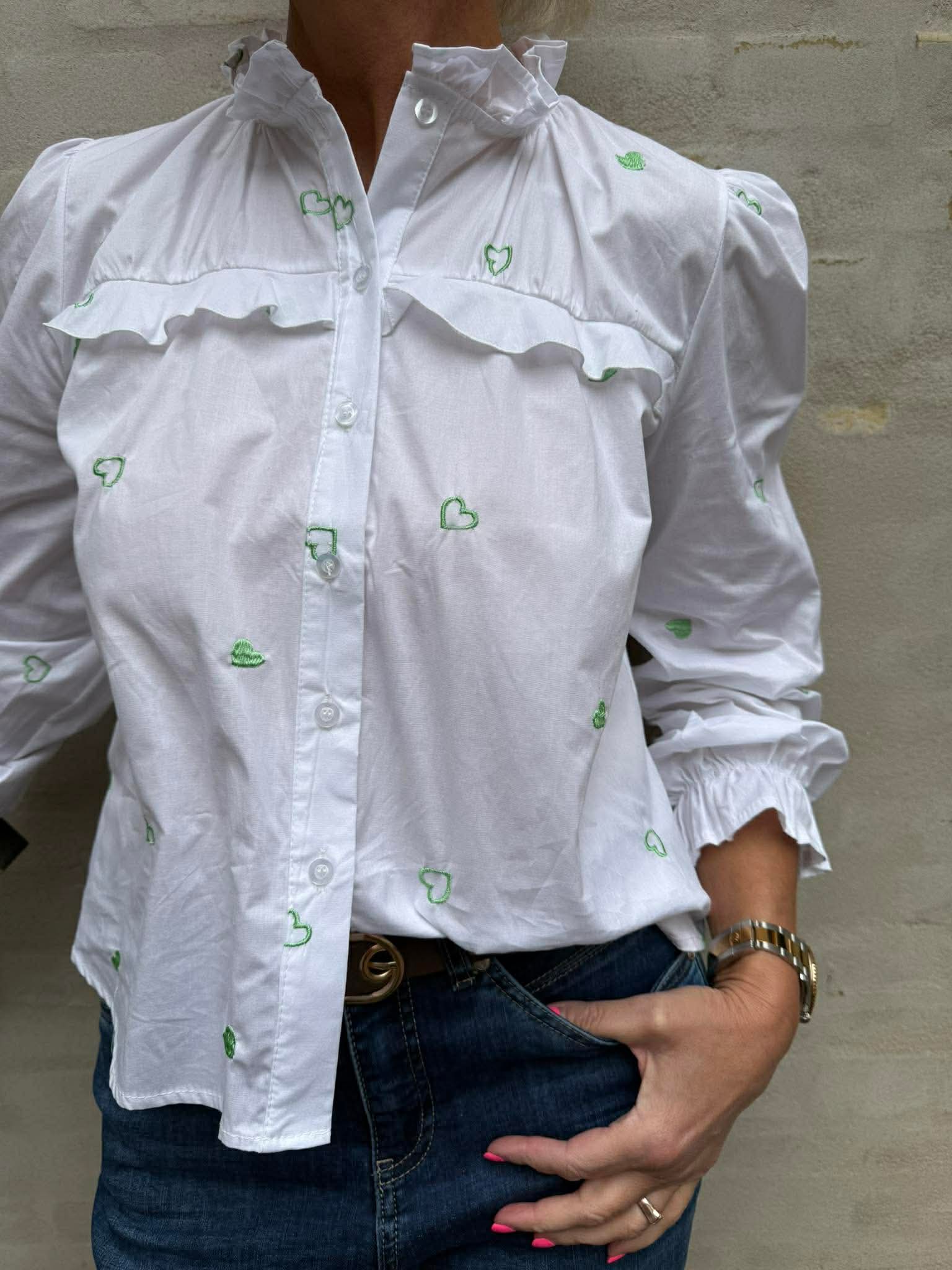 Sweet Heart Shirt - White/Green