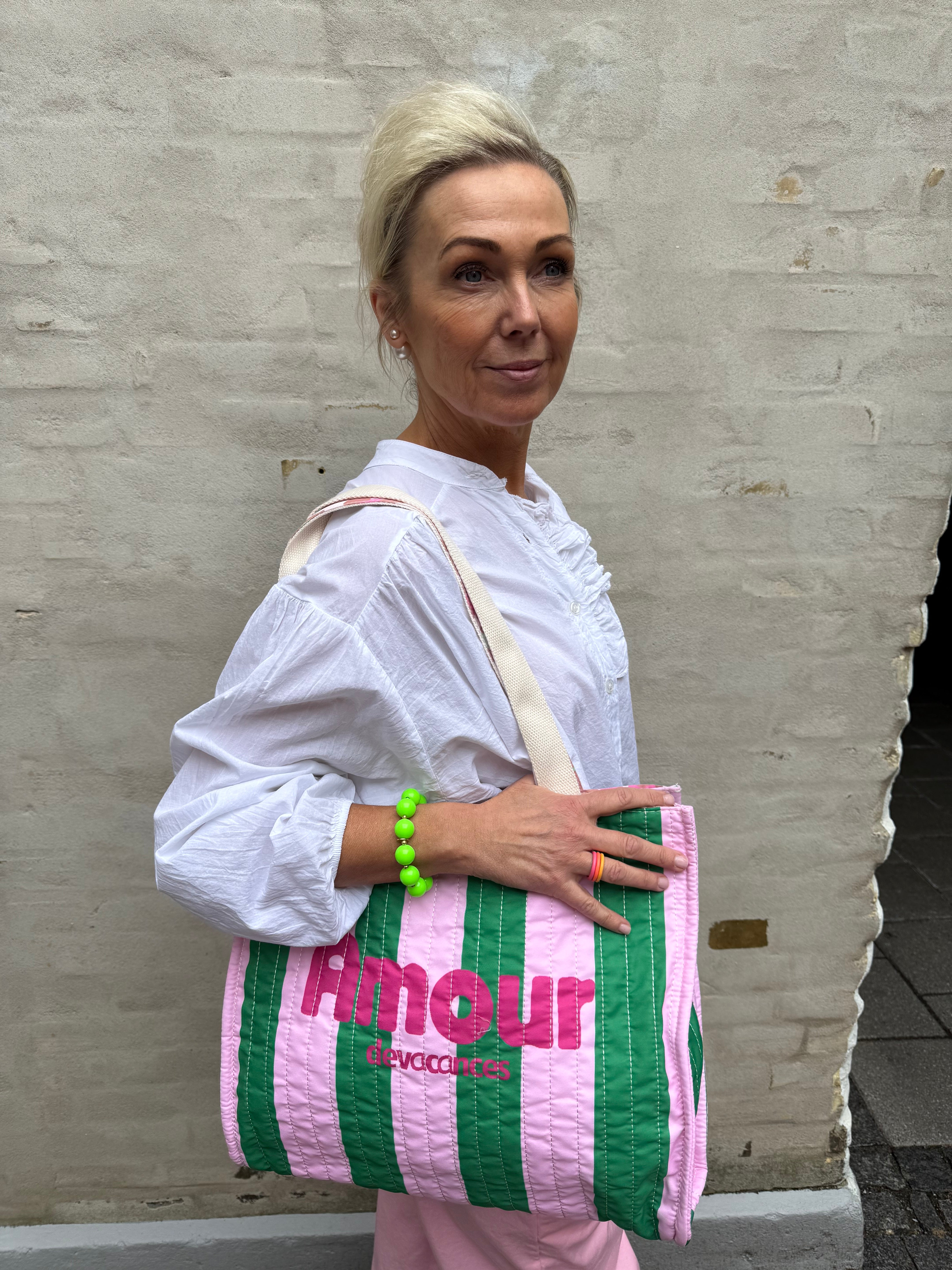 Amour De Vacances Big Bag - Green/Pink