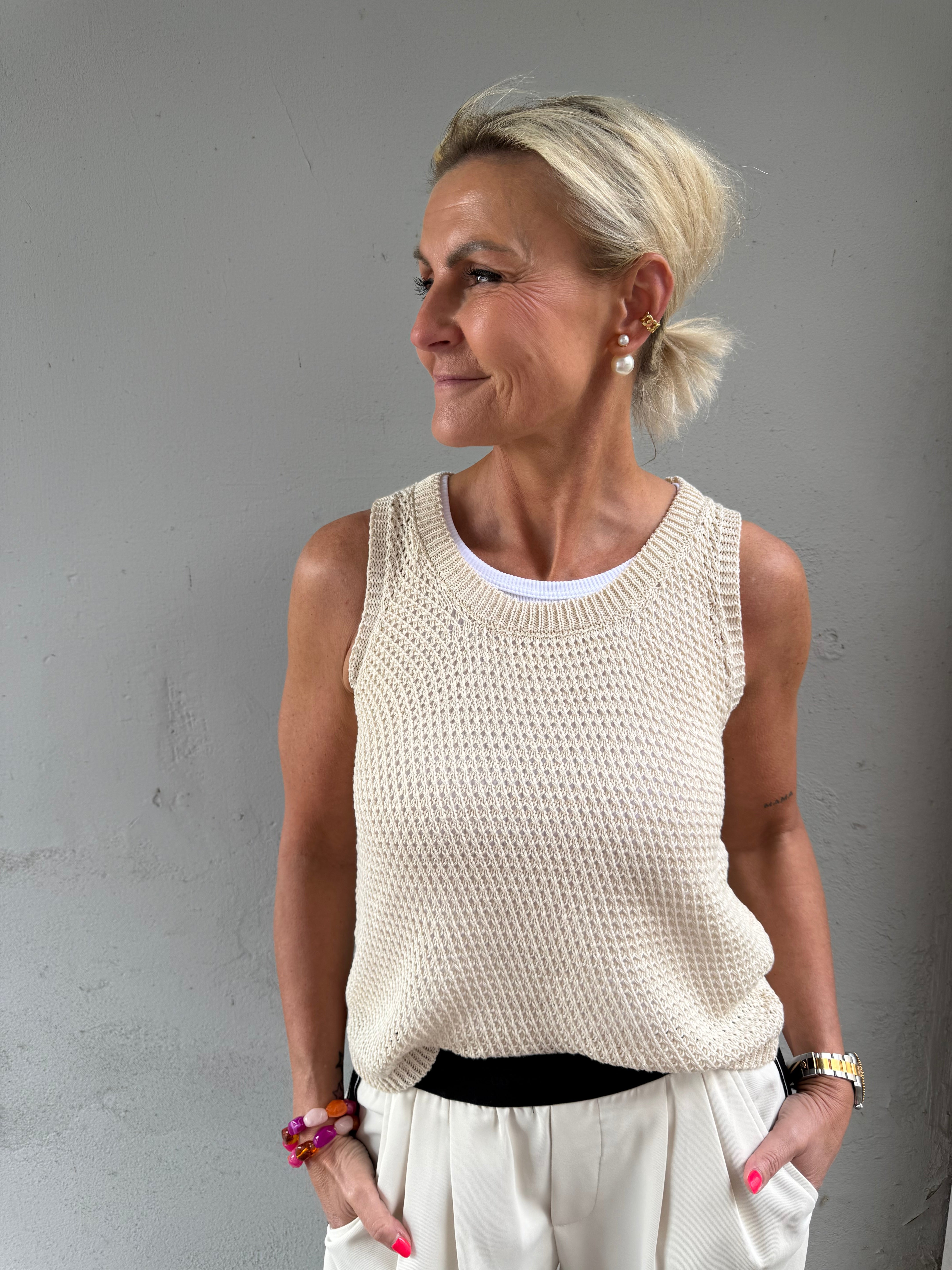 Nayla Knit Top-beige