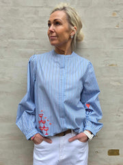 Champagne långklänning - marinblå