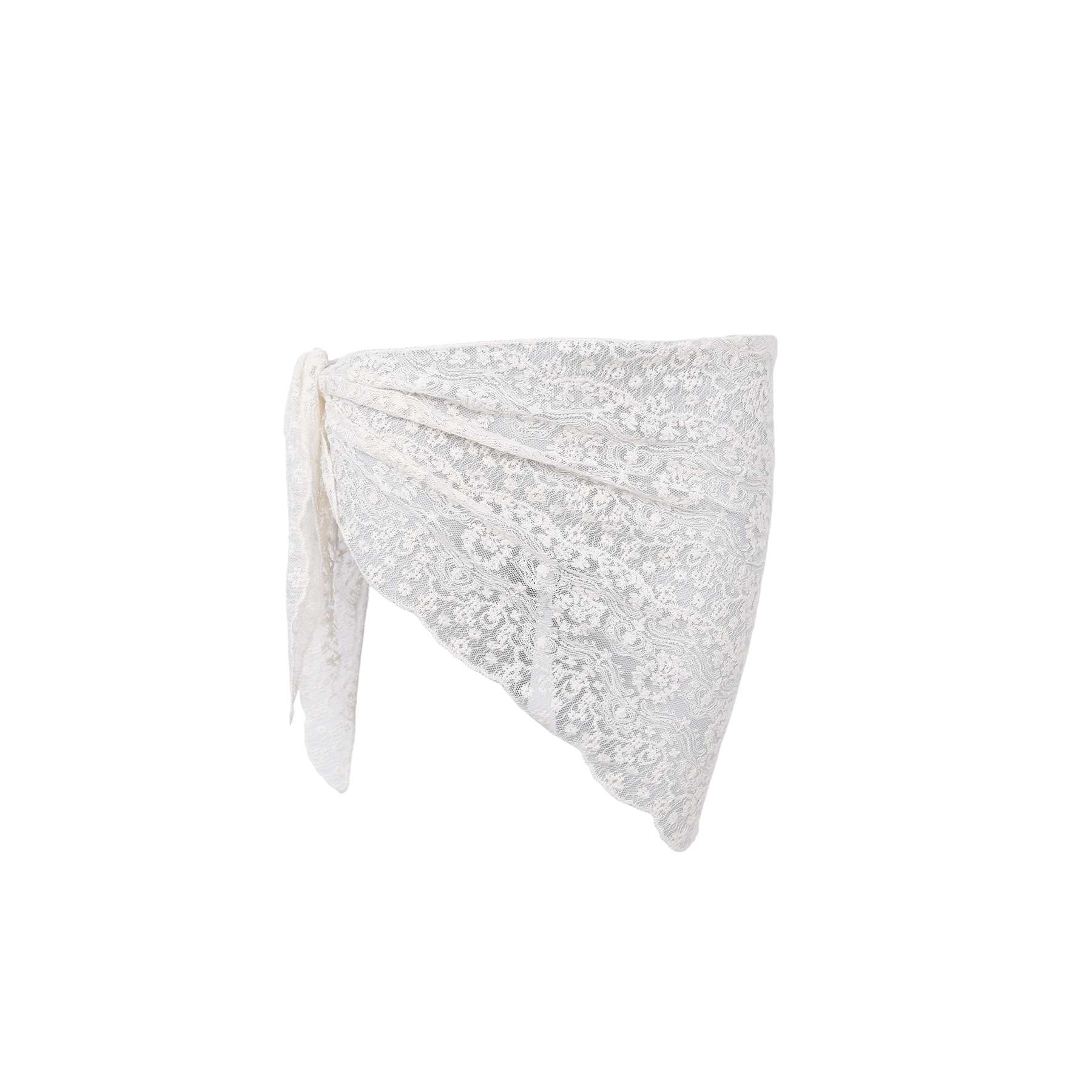 FARIANNA triangelscarf i spets - Off White
