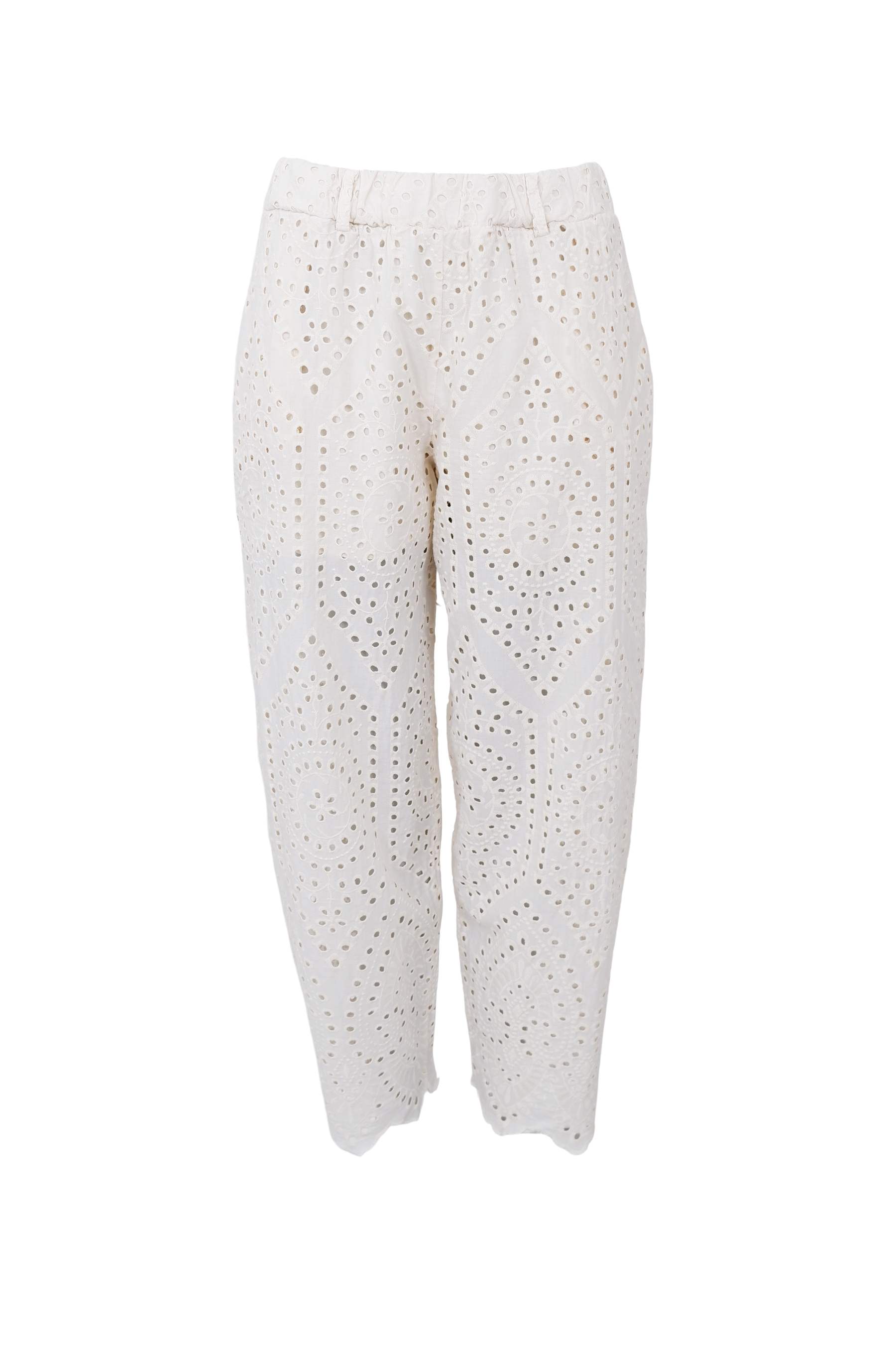 FREY barrel lace pant - Creme