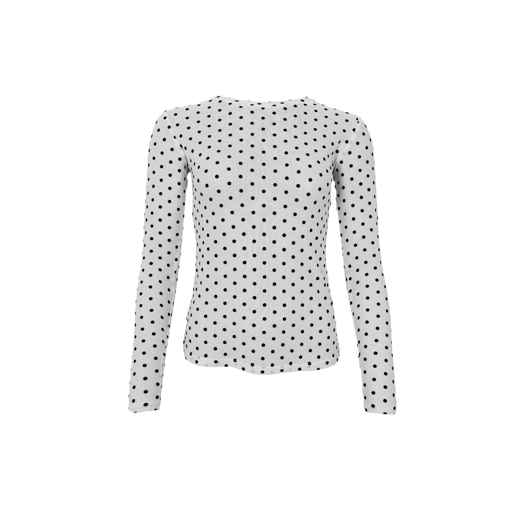 JENNIE Dotted Mesh Blus - Off White
