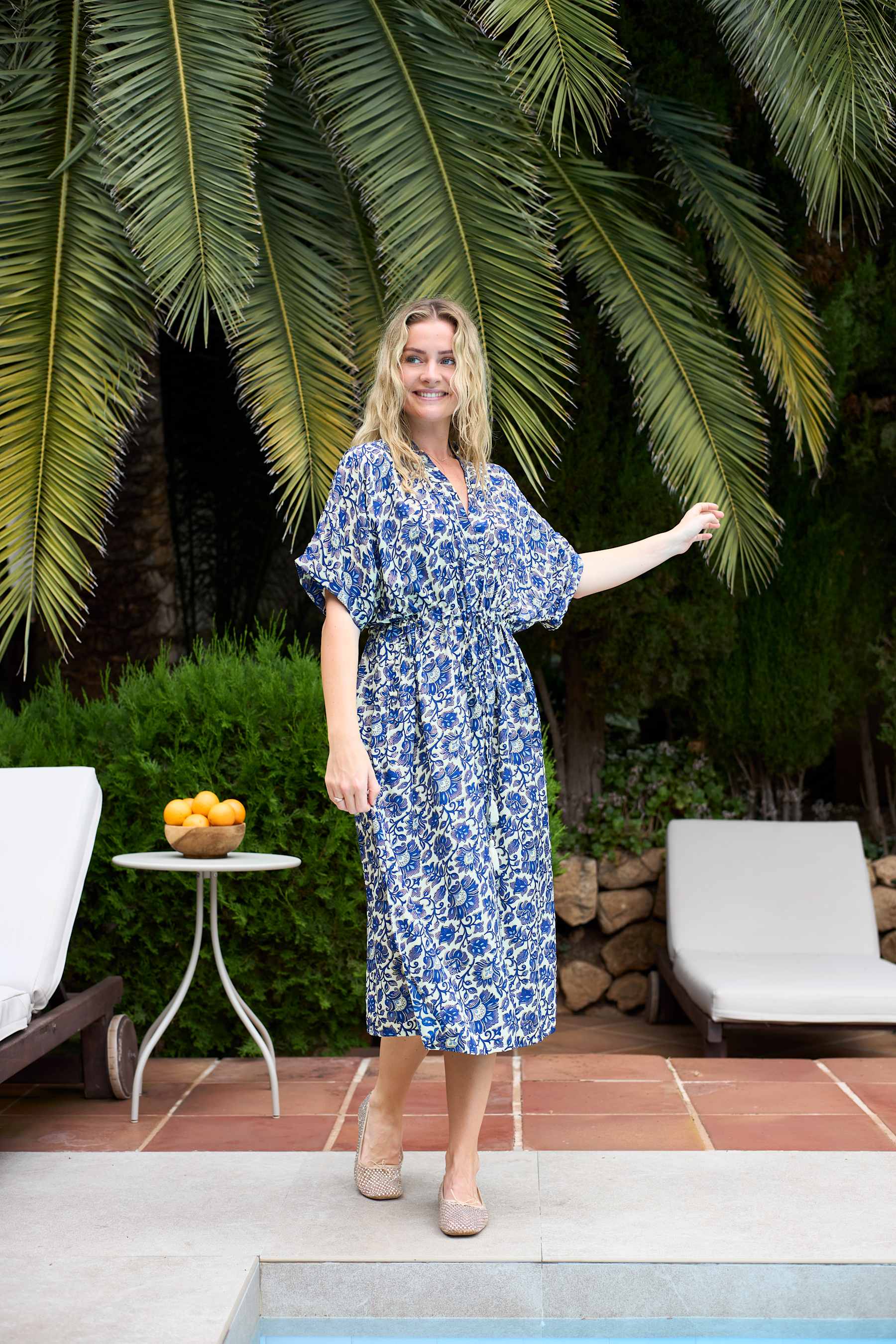 LUNA kaftan tie dress - Royal Blue LIMITED