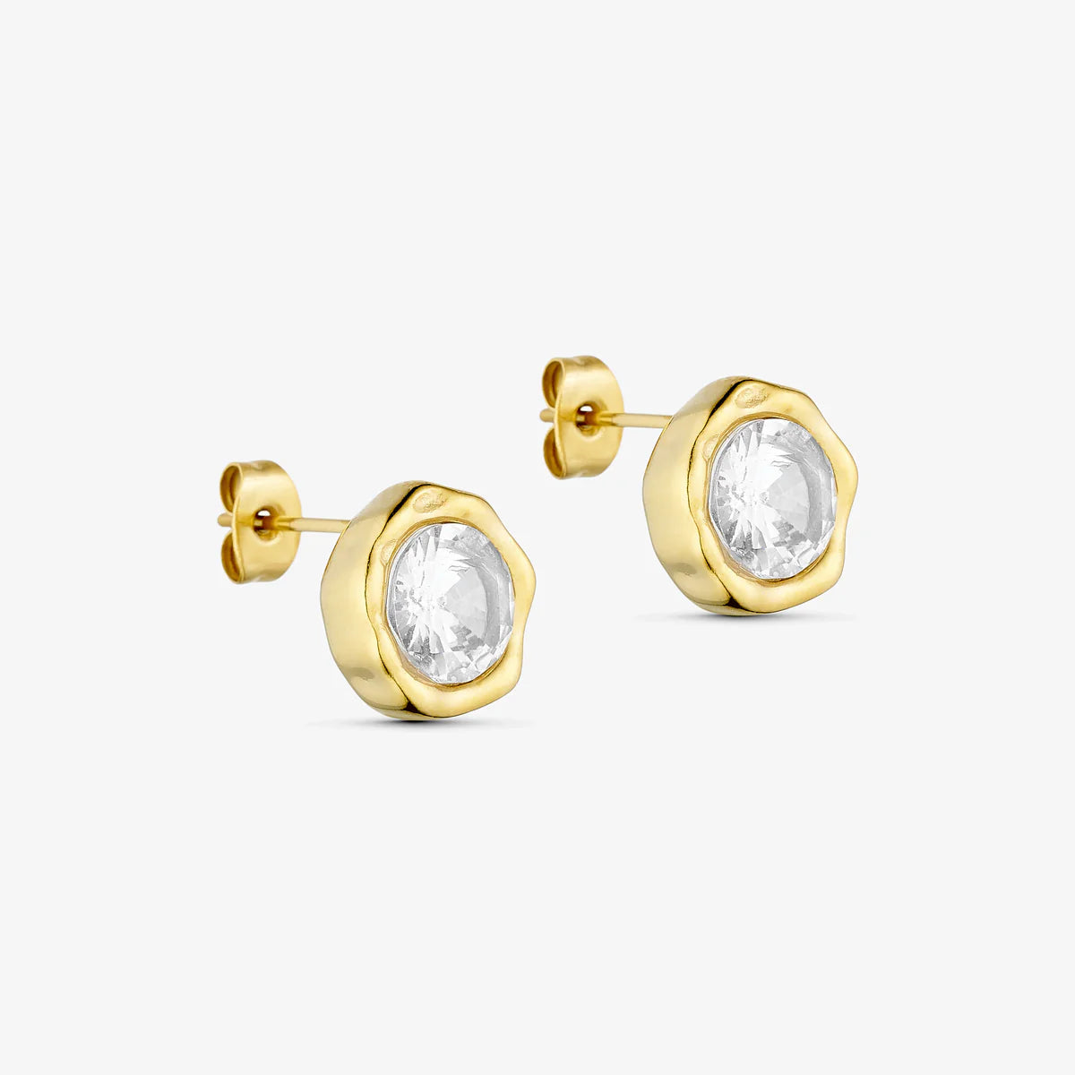 Boble Crystal Earstud - 18 karat guldbelagt