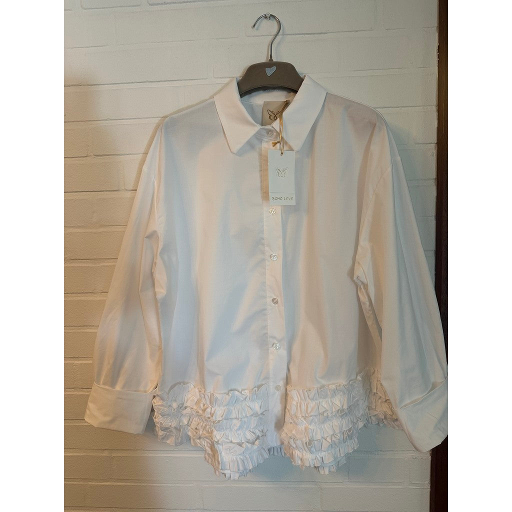 Ruffle Shirt - White