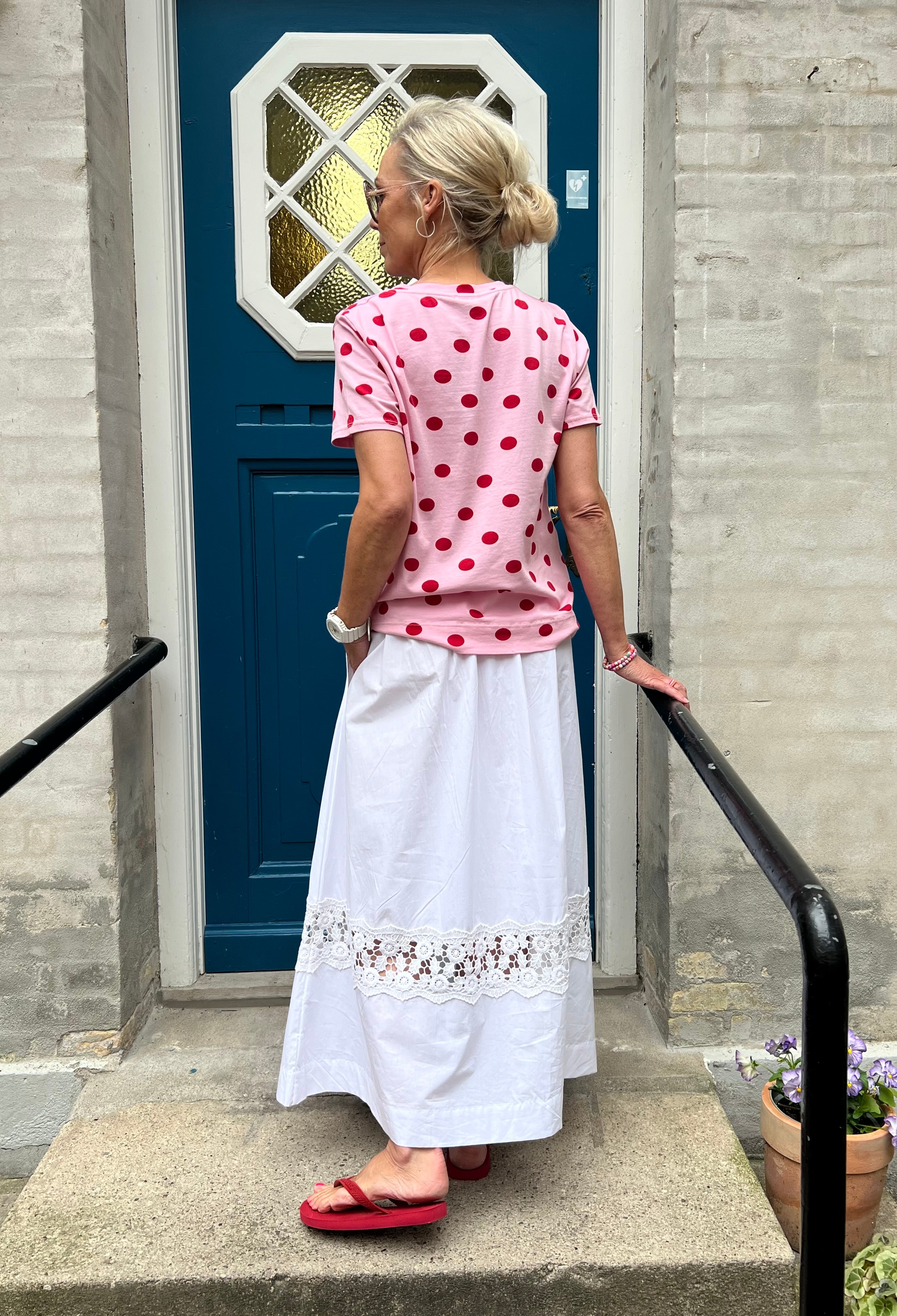 Poplin Lace Skirt – Vit
